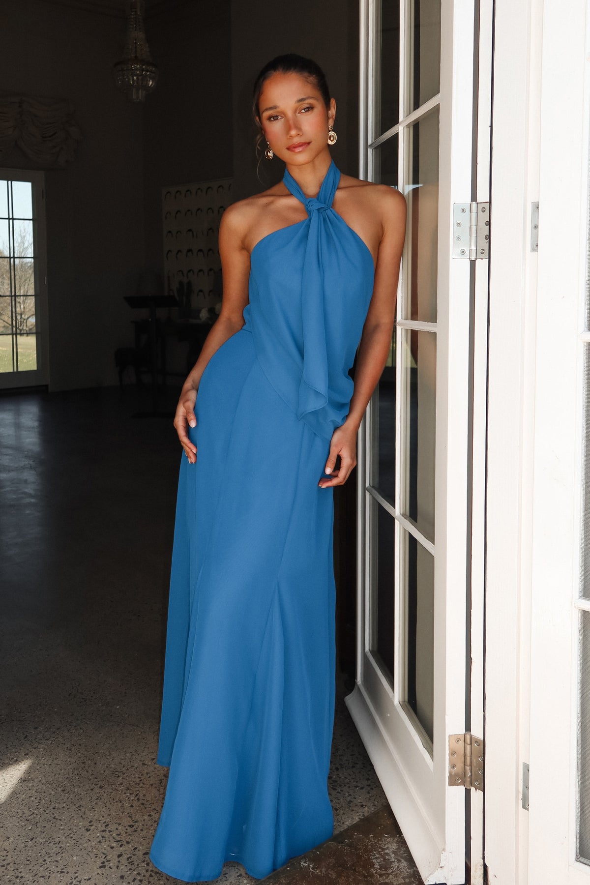 Everglades Halter Maxi Dress Teal by Selfie Leslie Australia
