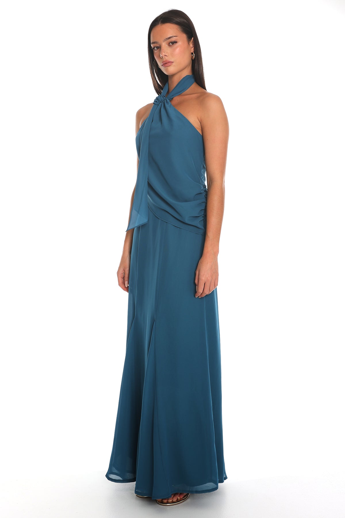 Everglades Halter Maxi Dress Teal by Selfie Leslie Australia