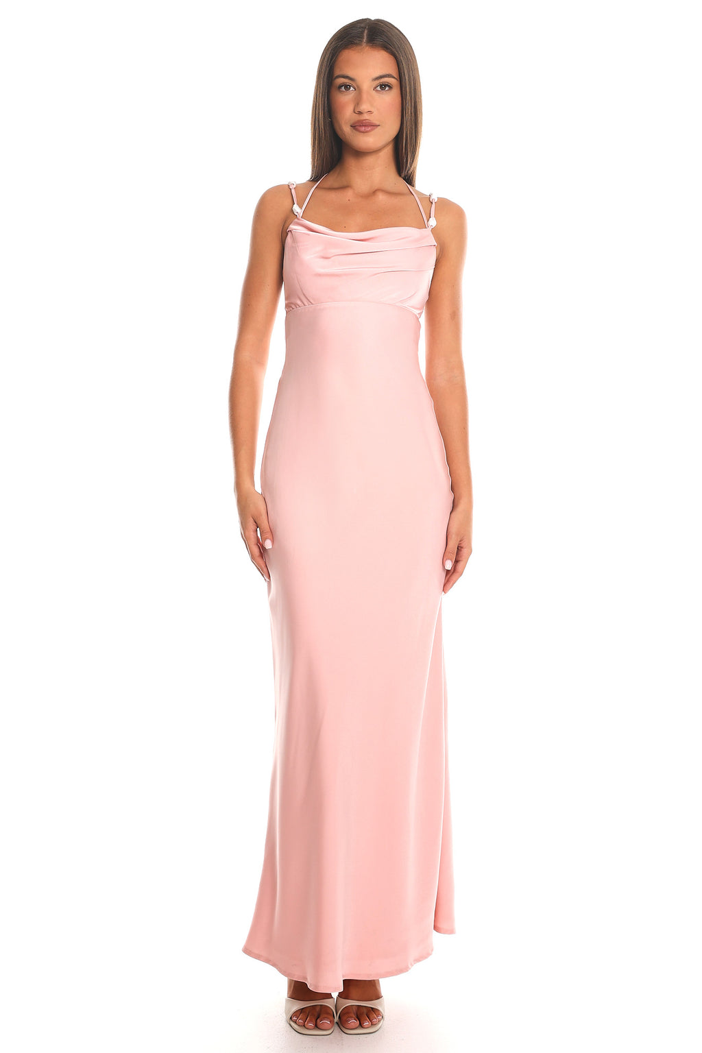Old Flame Cowl Neck Maxi Dress Blush