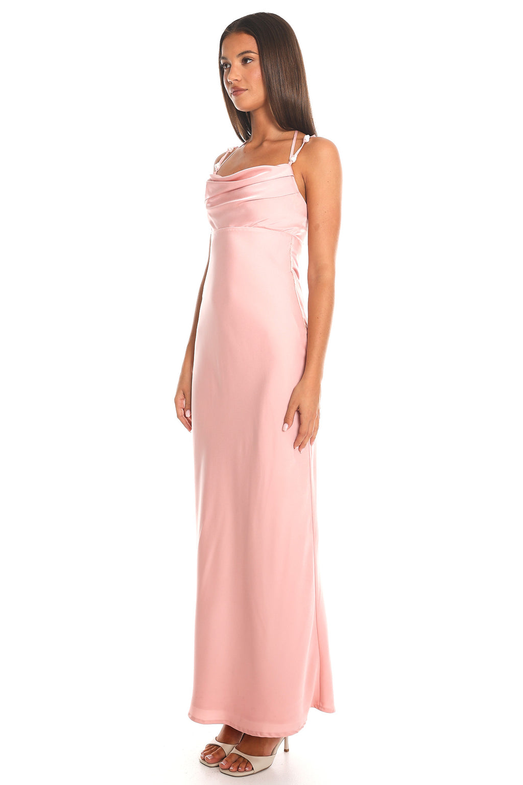 Old Flame Cowl Neck Maxi Dress Blush