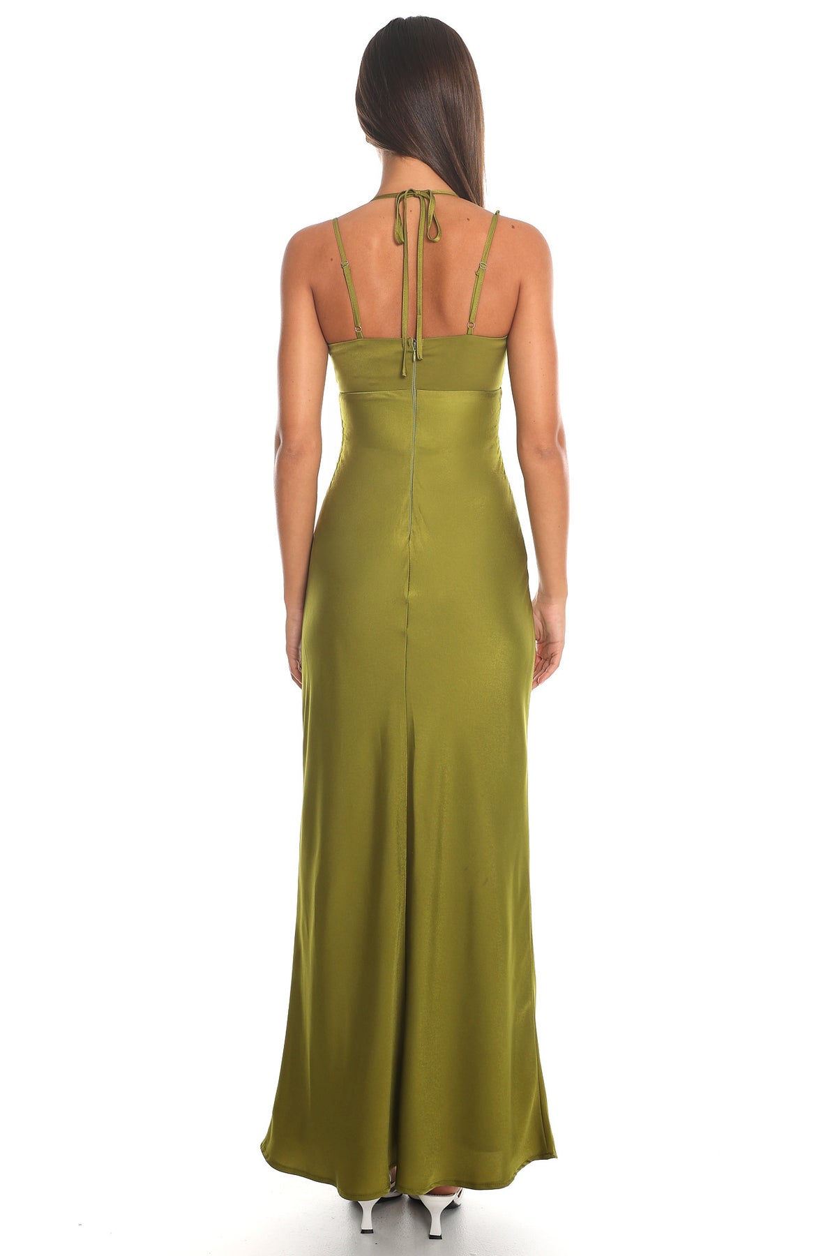 Old Flame Cowl Neck Maxi Dress Olive