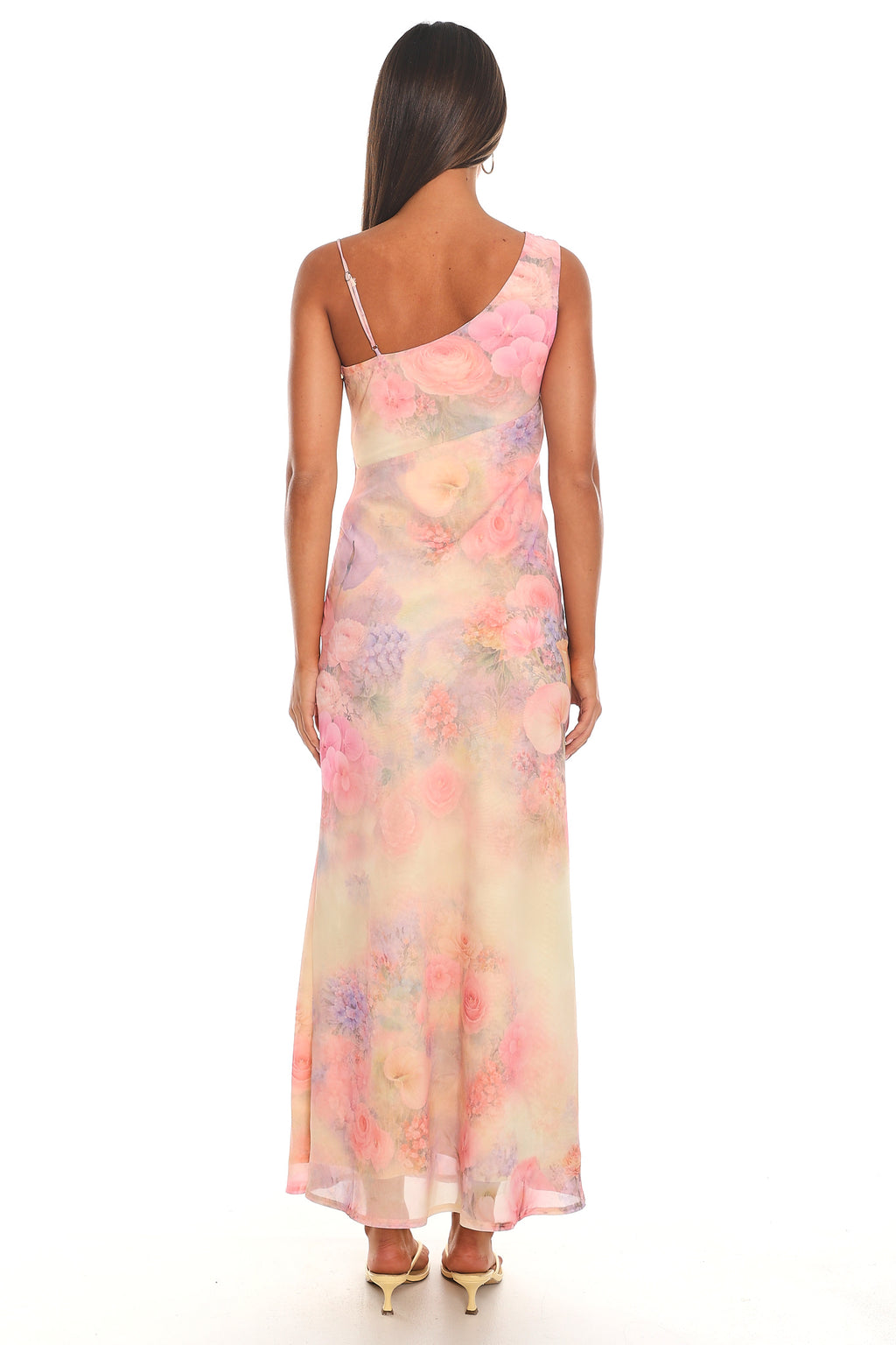 Daphnia Asymmetric Cowl Maxi Dress Butter