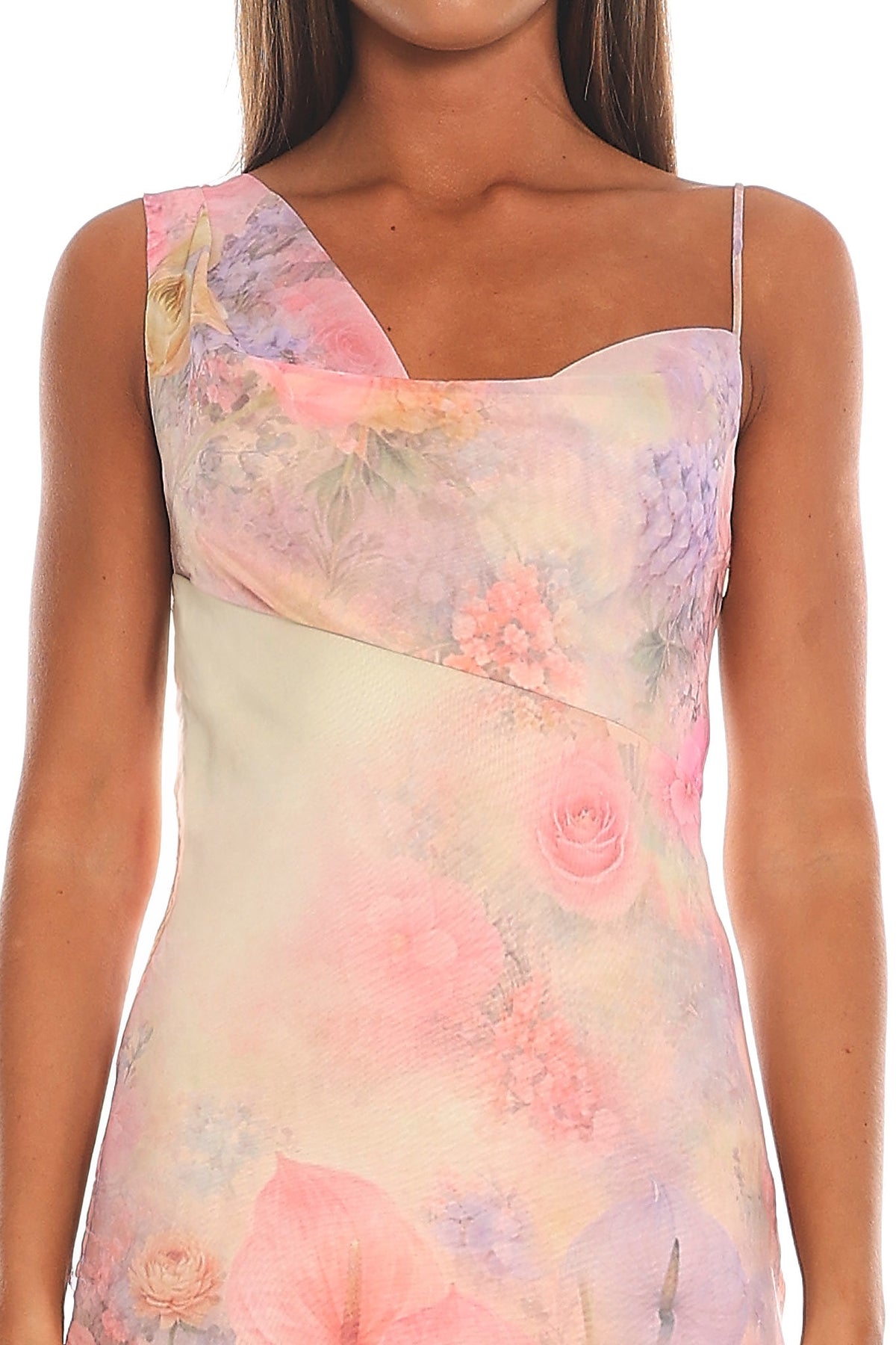 Daphnia Asymmetric Cowl Maxi Dress Butter