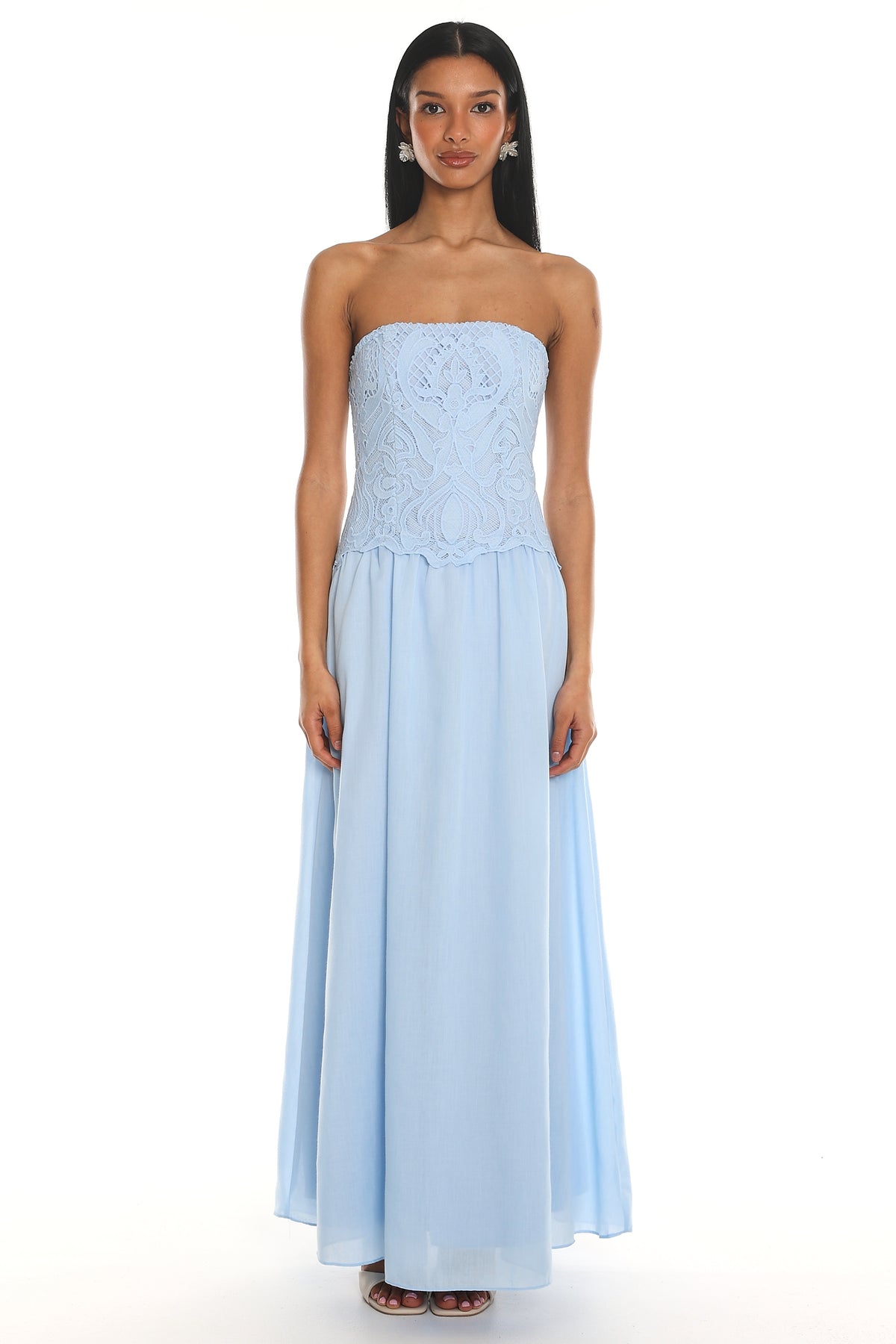 Adana Lace Maxi Dress Blue