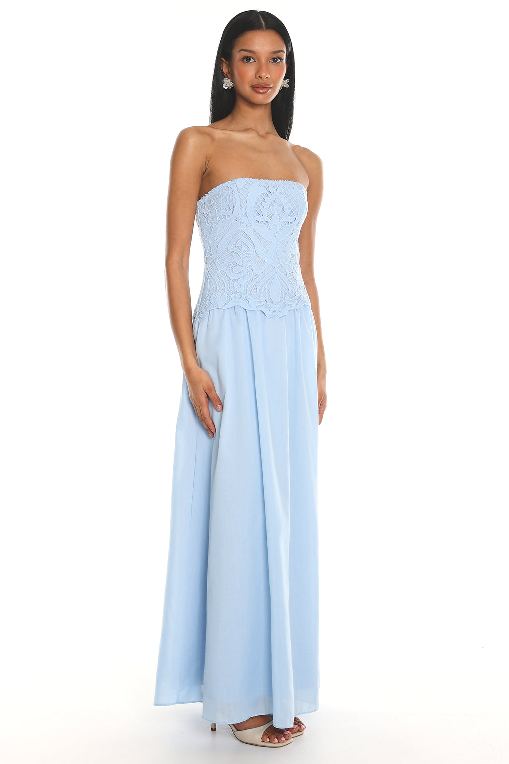 Adana Lace Maxi Dress Blue
