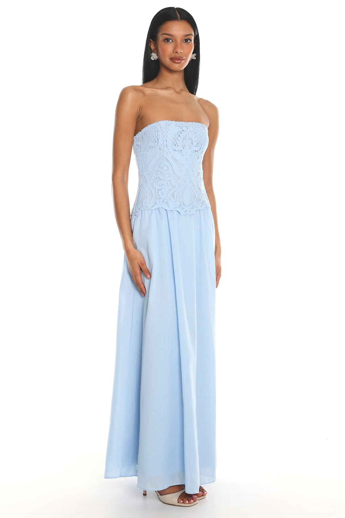 Adana Lace Maxi Dress Blue