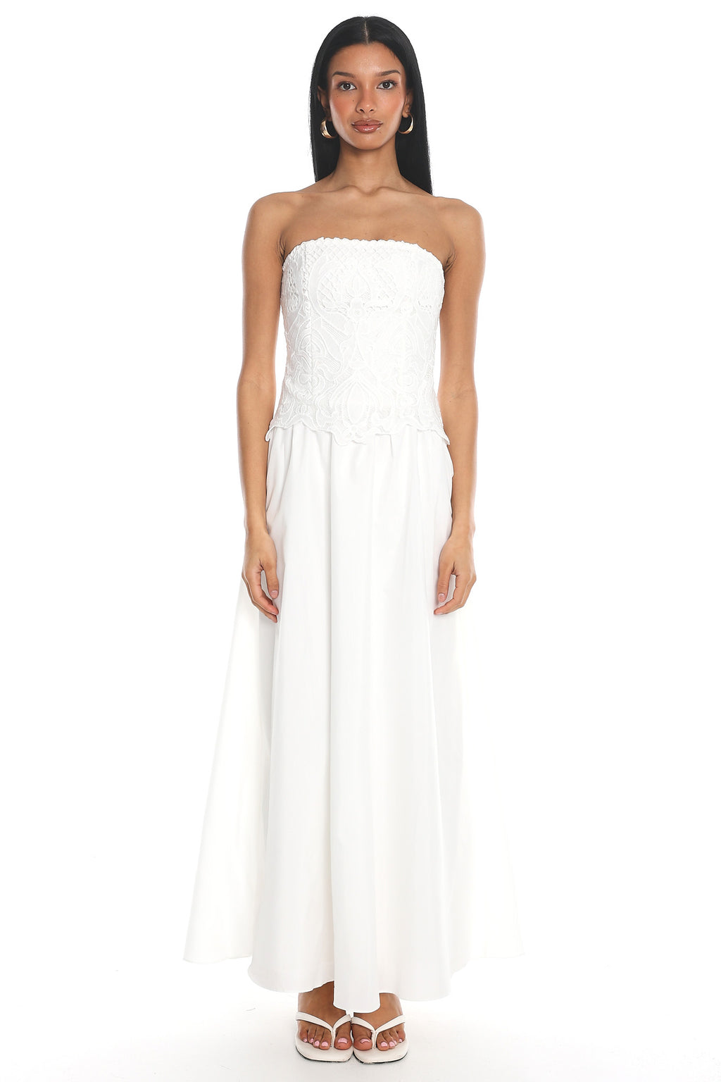 Adana Lace Maxi Dress Off White