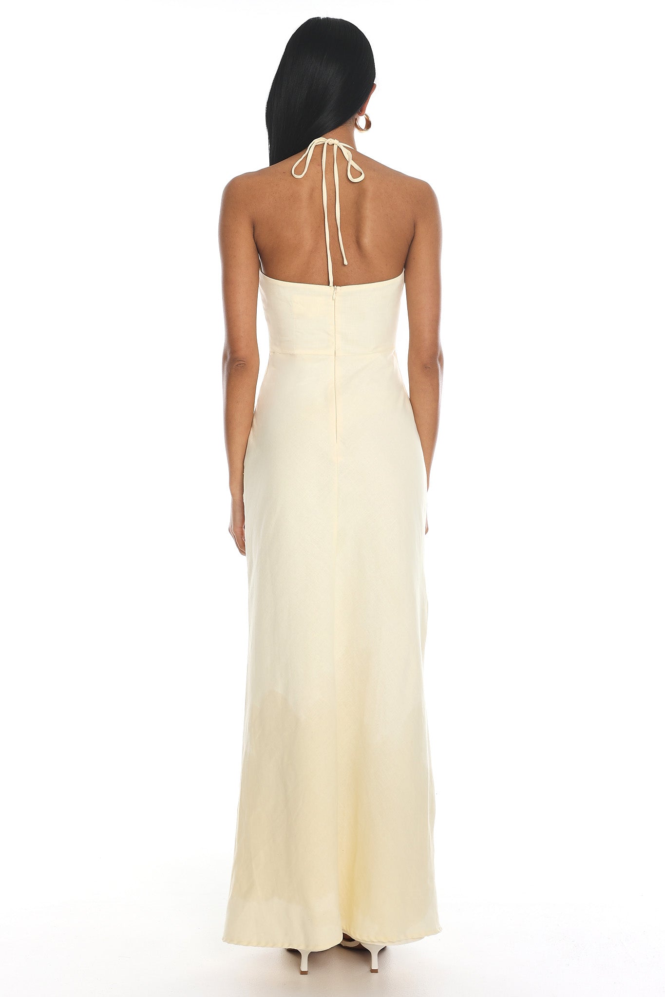 Temperance Lace Halter Maxi Dress Butter