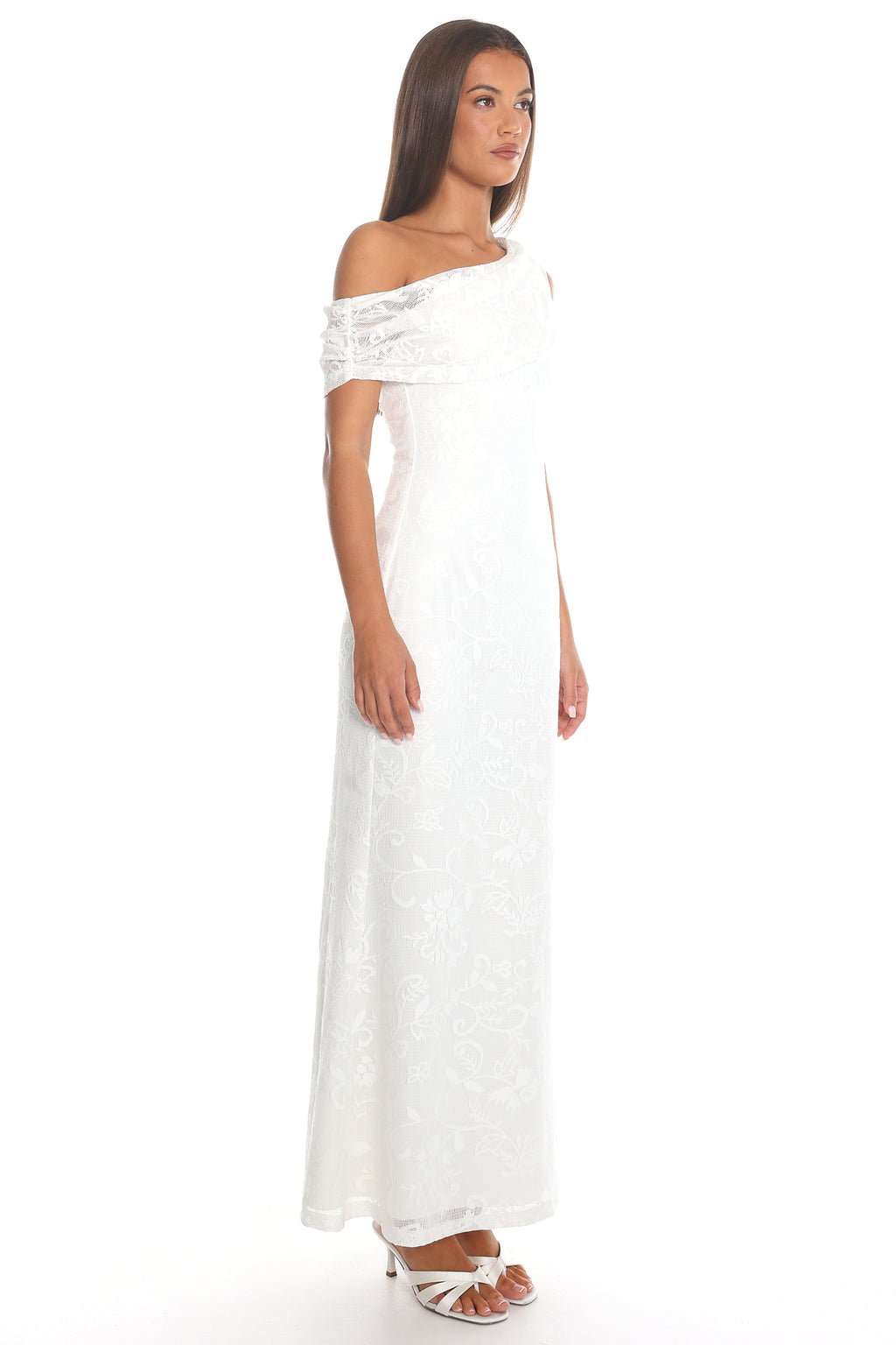 Ilona One Shoulder Maxi Dress White