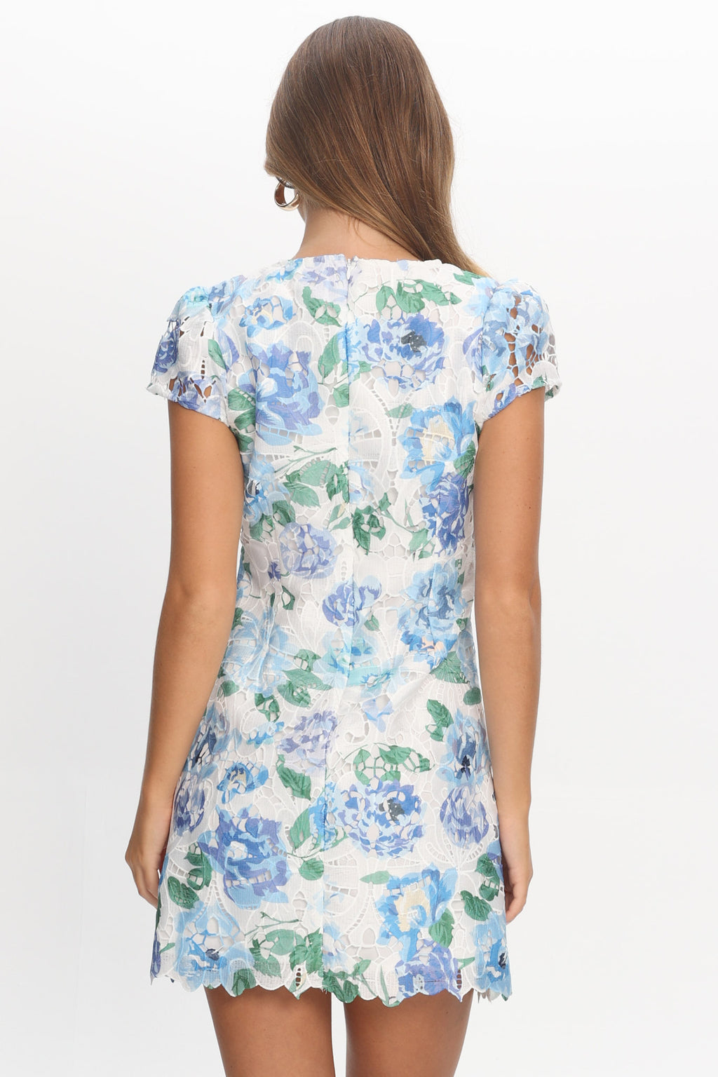 Jesinta Embroidered Mini Dress Floral Blue by Selfie Leslie Australia