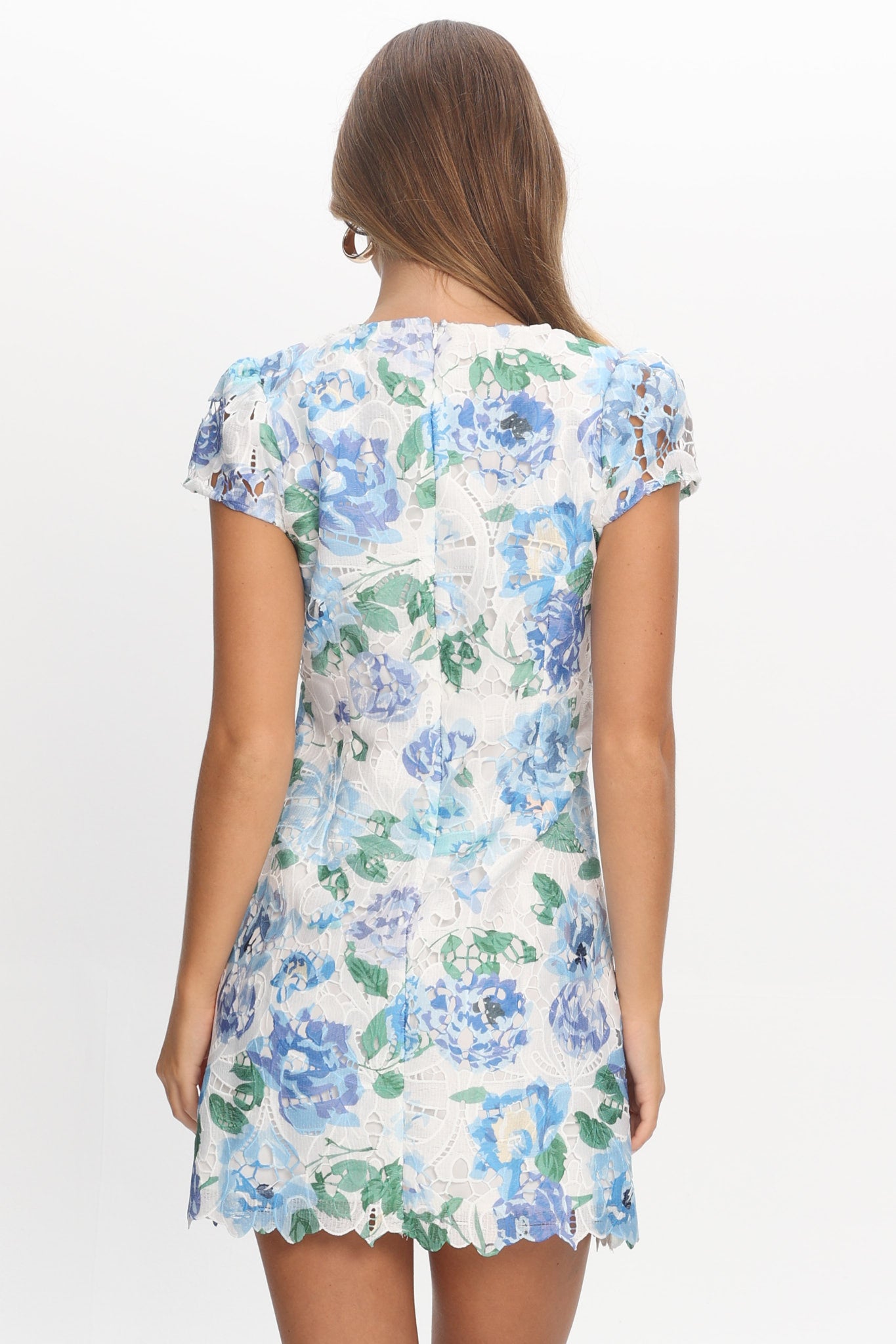 Jesinta Embroidered Mini Dress Floral Blue by Selfie Leslie Australia