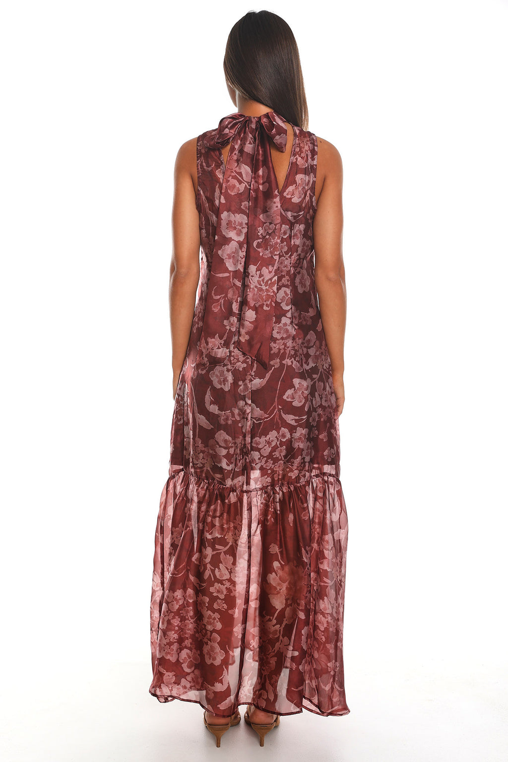 Anahita Tiered Maxi Dress Rust