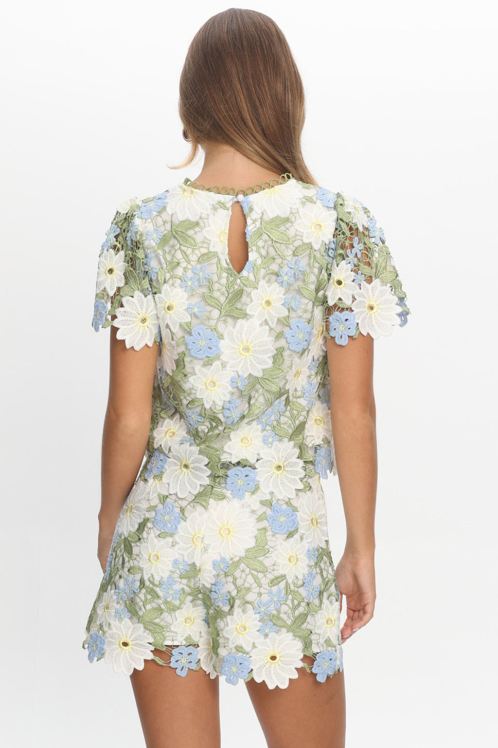 Heatwave Embroidered Shorts Floral Green by Selfie Leslie Australia