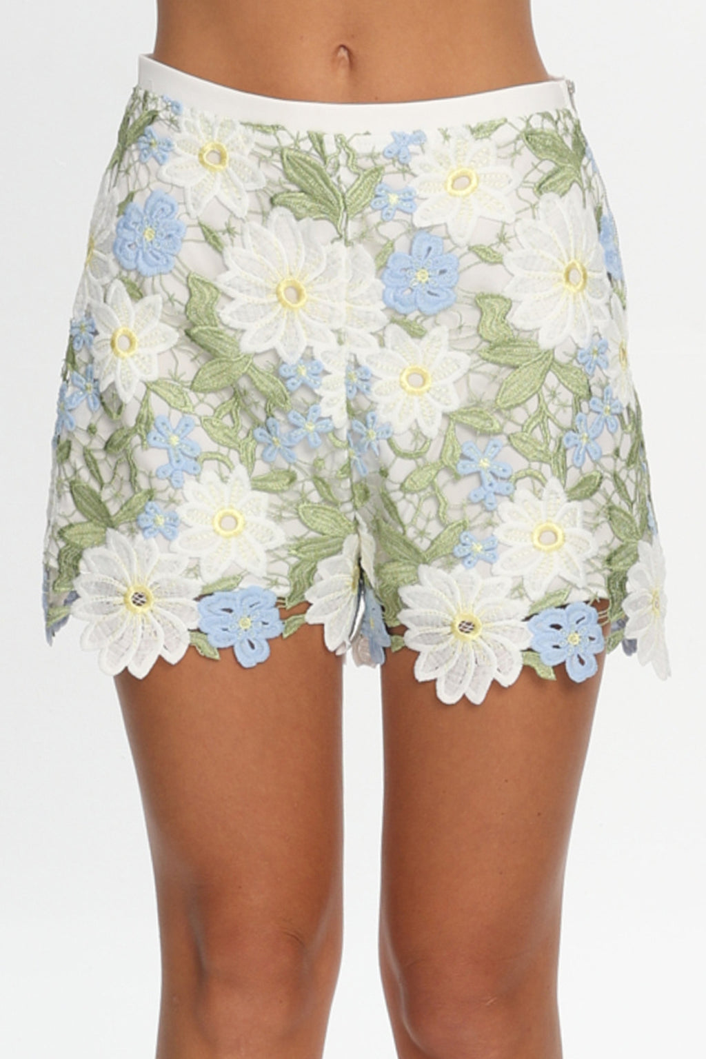 Heatwave Embroidered Shorts Floral Green by Selfie Leslie Australia