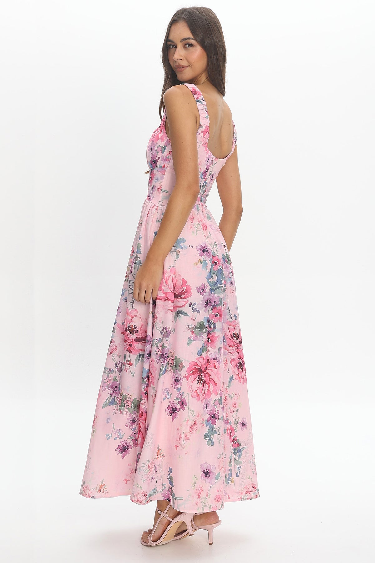 Harmonious Floral Maxi Dress Lilac