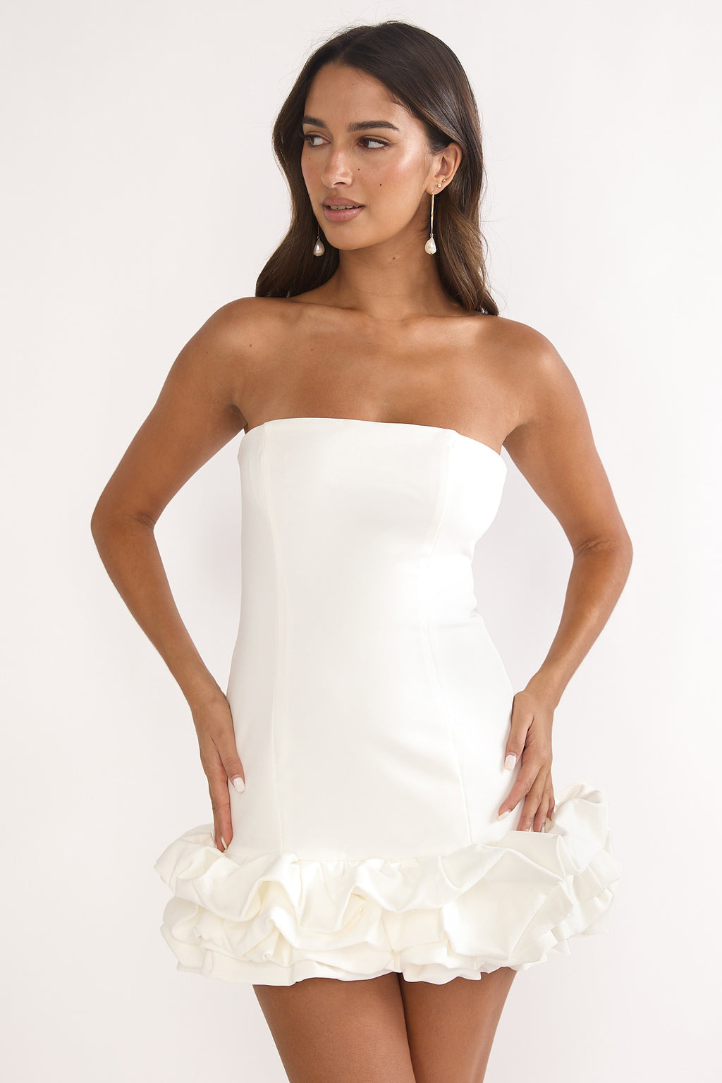 Moonlis Strapless Romper Off White by Selfie Leslie Australia