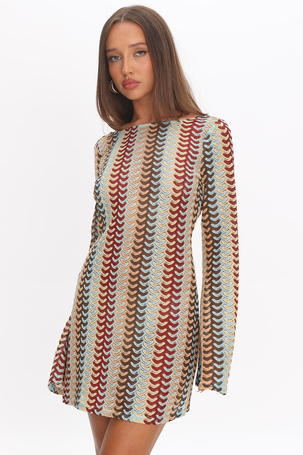 Raley Backless Crochet Mini Dress Rainbow by Selfie Leslie Australia
