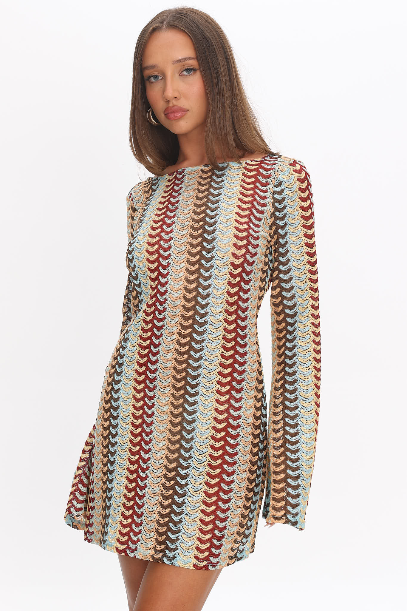 Raley Backless Crochet Mini Dress Rainbow by Selfie Leslie Australia