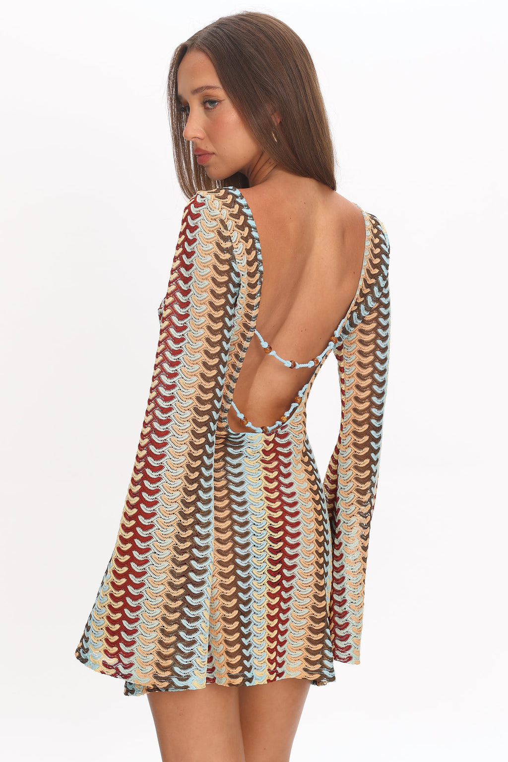Raley Backless Crochet Mini Dress Rainbow by Selfie Leslie Australia