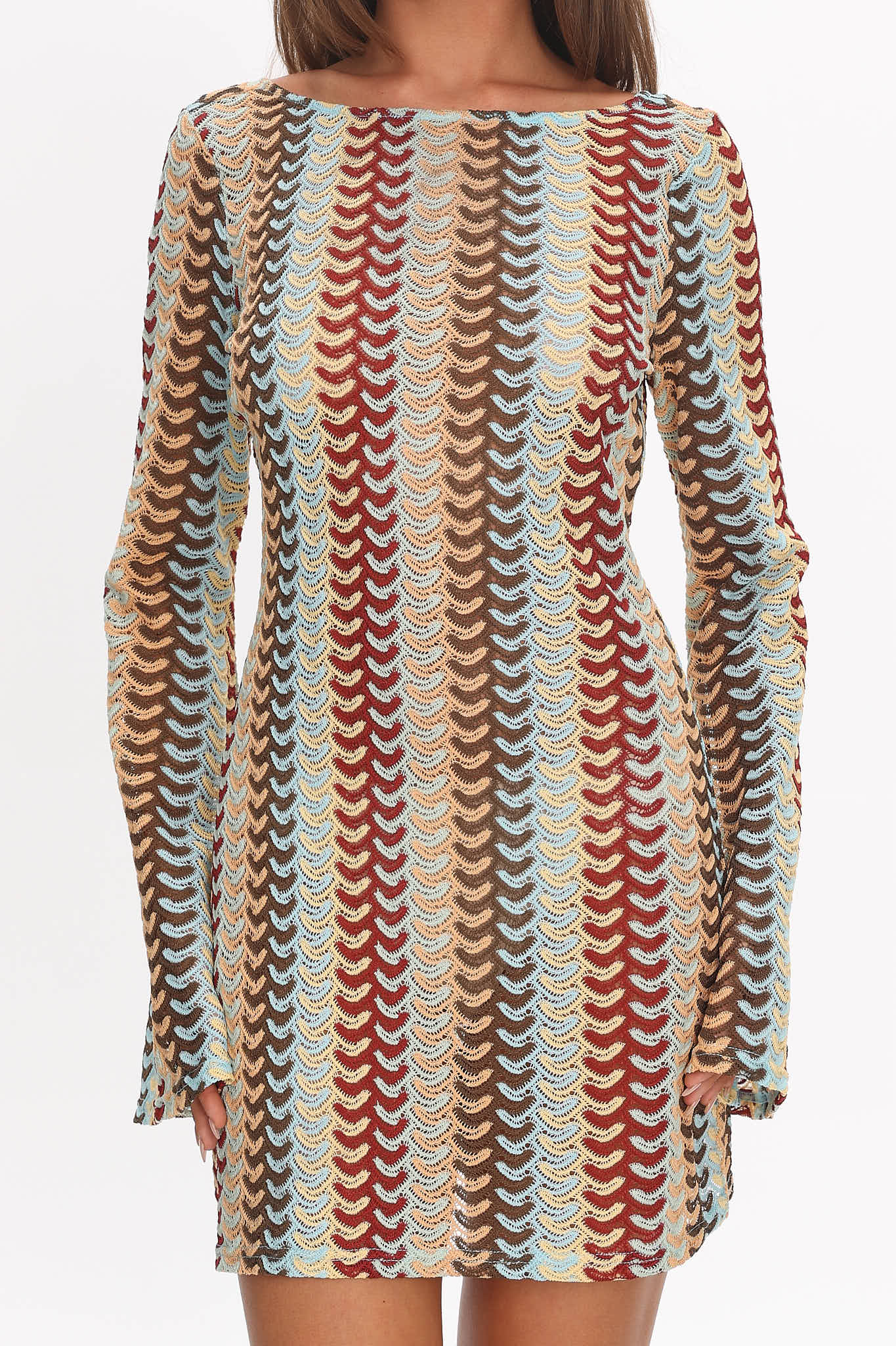 Raley Backless Crochet Mini Dress Rainbow by Selfie Leslie Australia