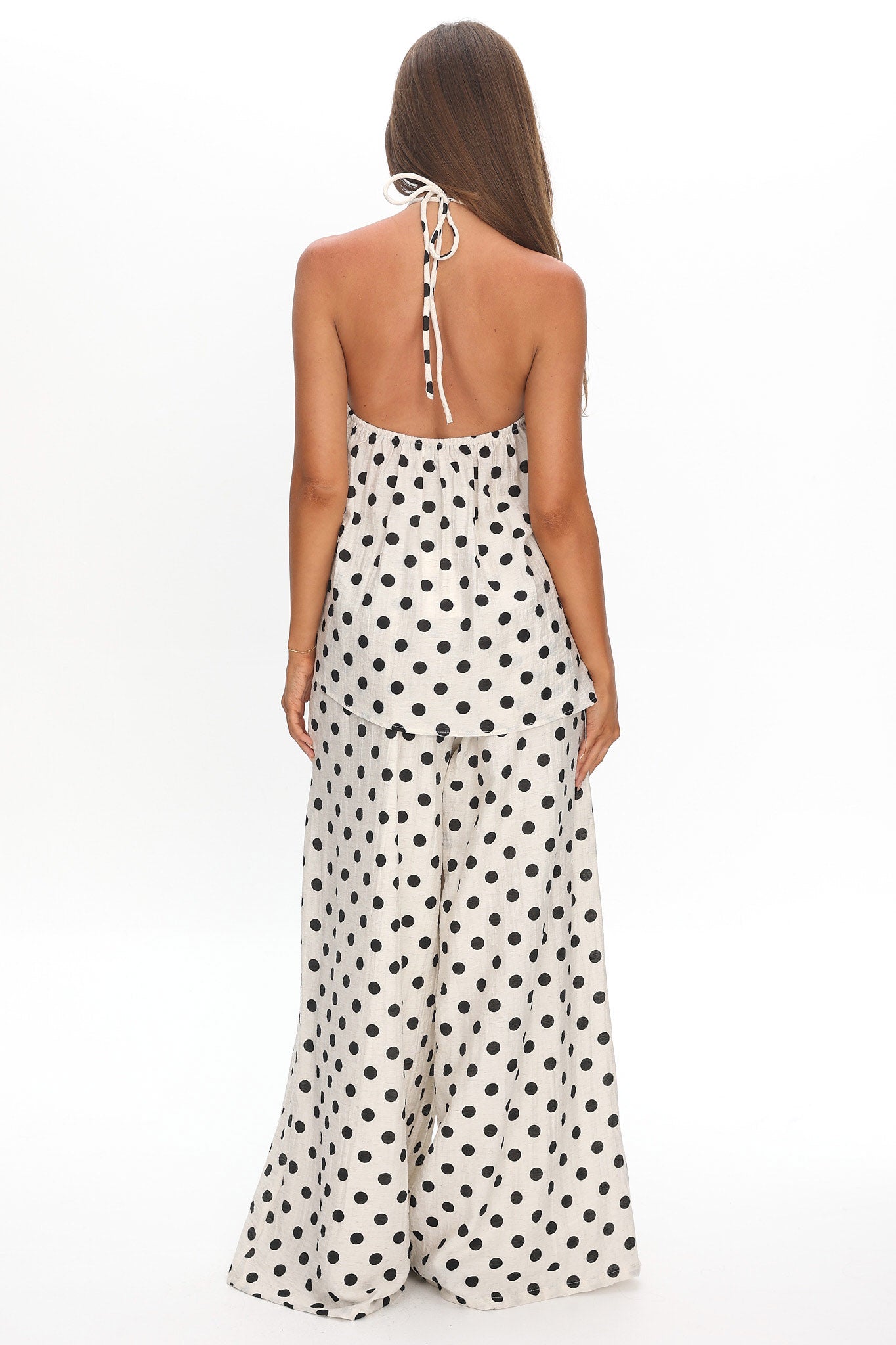 Galentines Wide Leg Pants Polka Dot Ivory by Selfie Leslie Australia