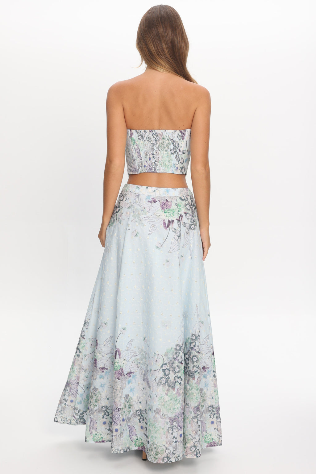 Sazkia Embroidered Maxi Skirt Blue by Selfie Leslie Australia