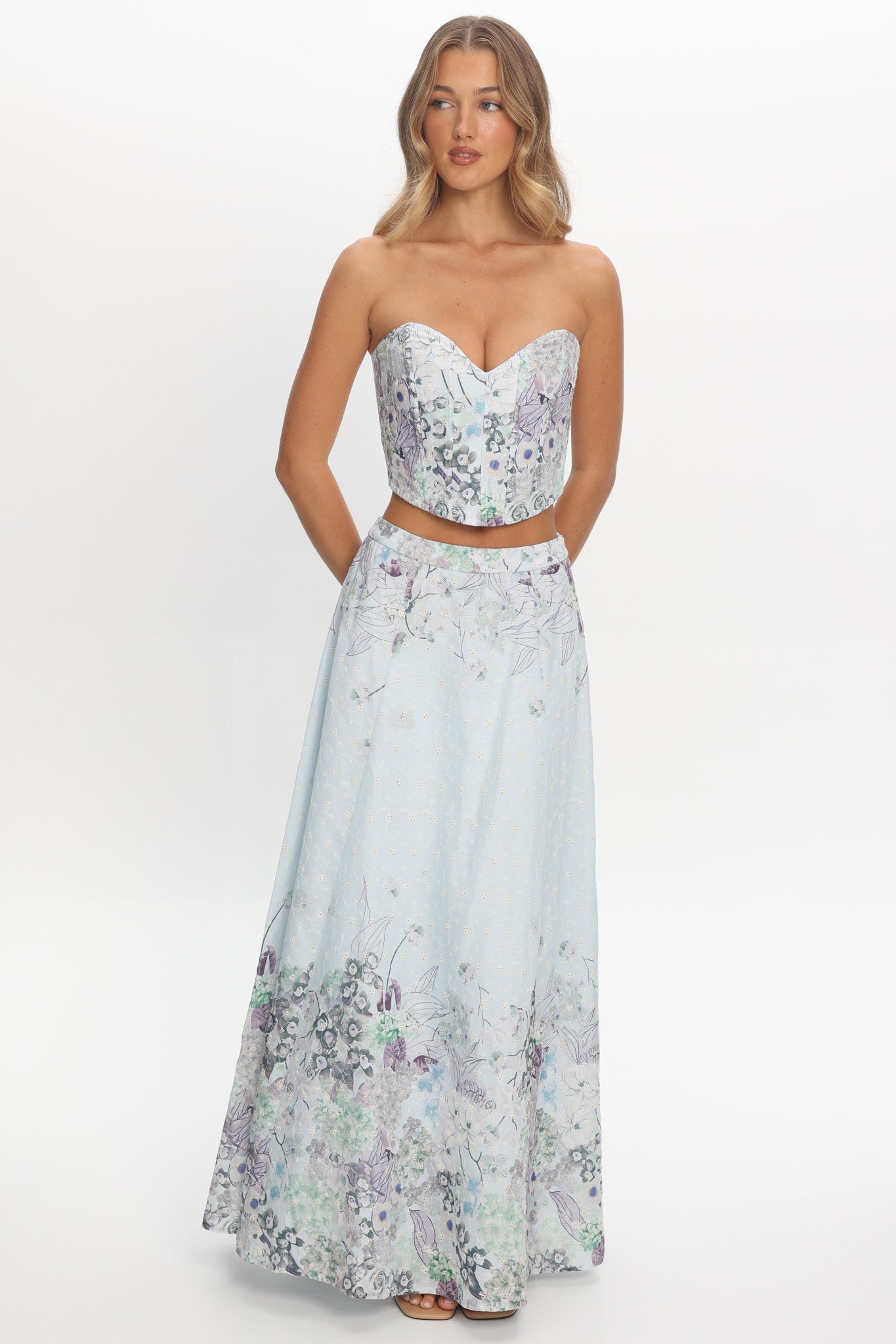 Sazkia Sweetheart Neckline Strapless Top Blue by Selfie Leslie Australia