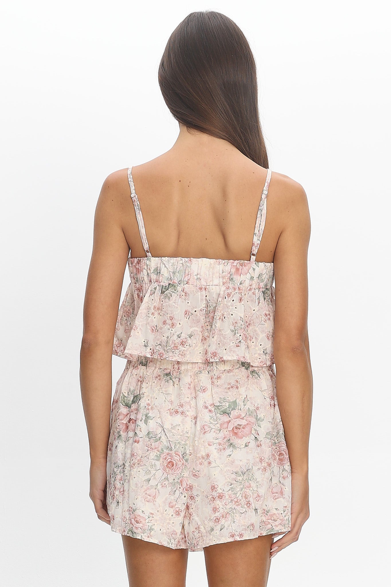 Terra Box Pleat Shorts Red Floral
