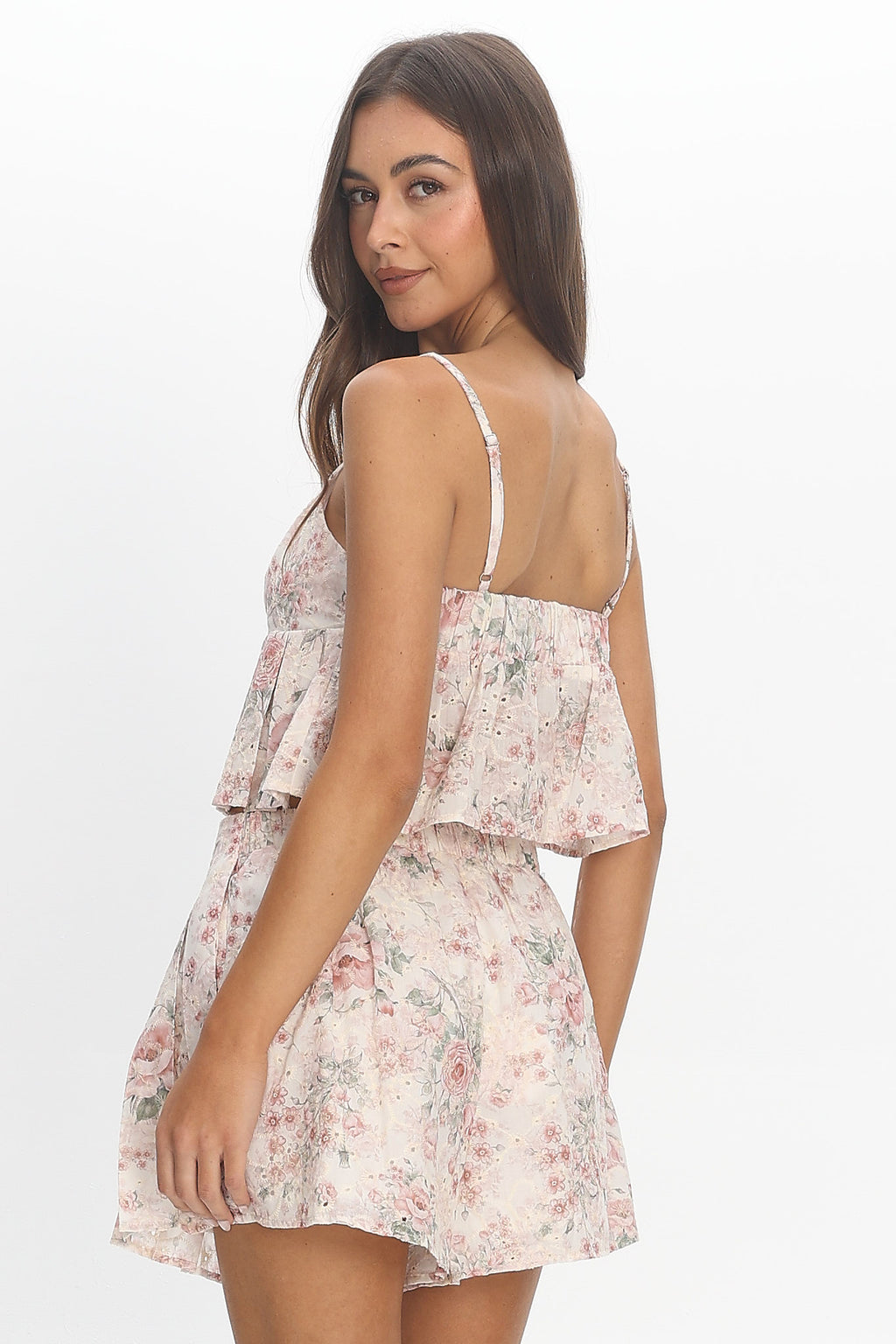 Terra Box Pleat Top Red Floral