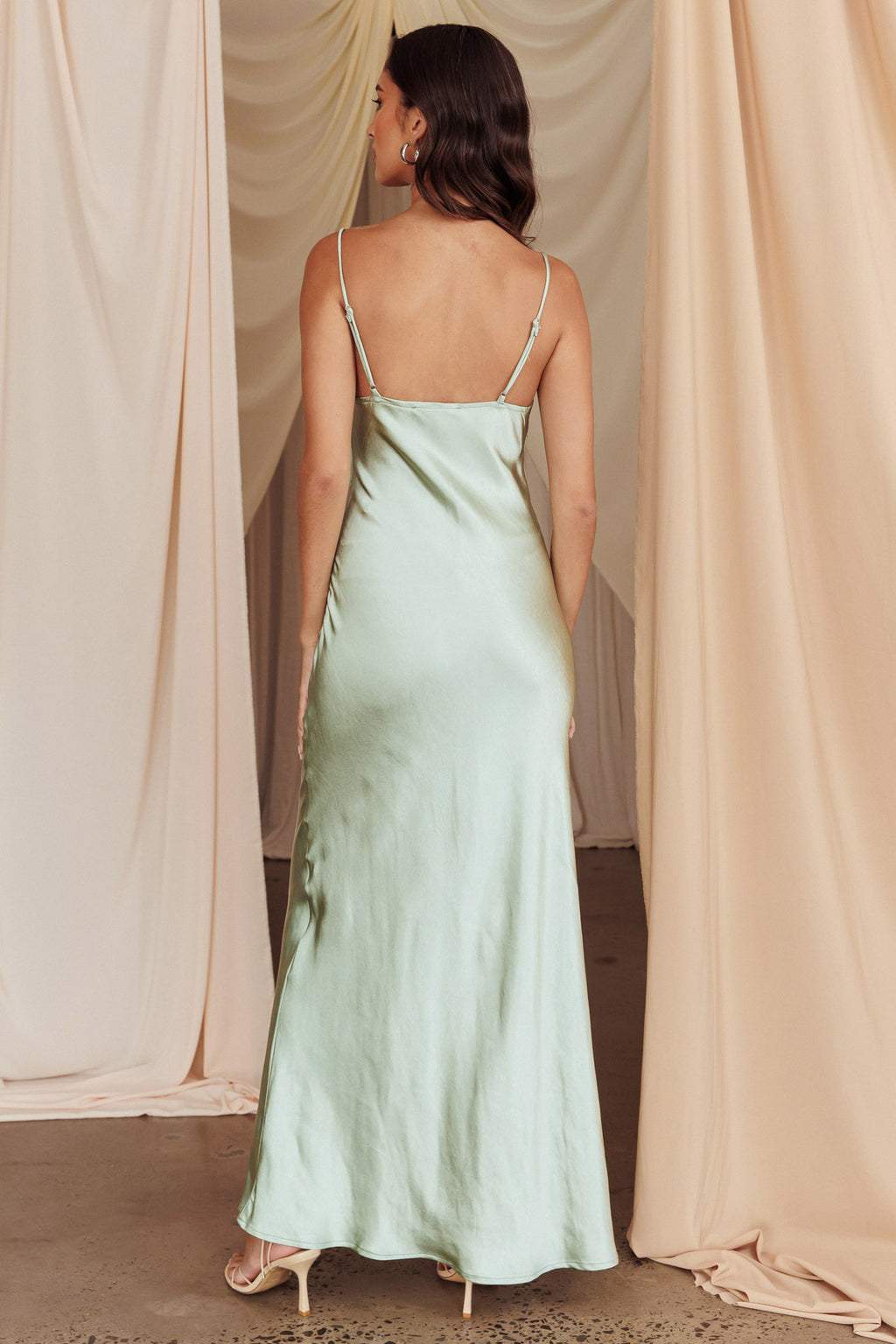 Better Believe Lace Insert Maxi Dress Sage by Selfie Leslie Australia