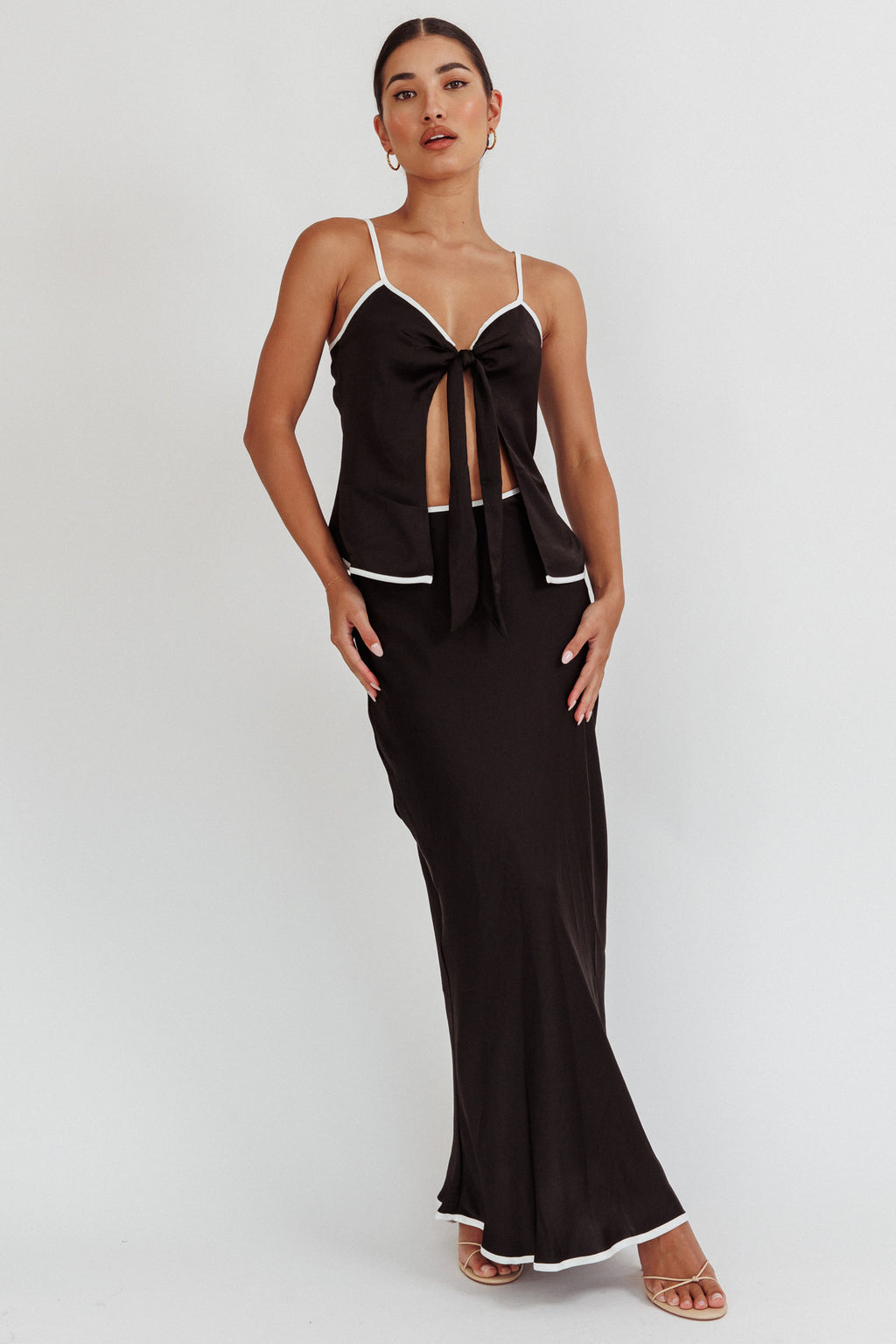 Only One Tie Front Top Black by Selfie Leslie Australia
