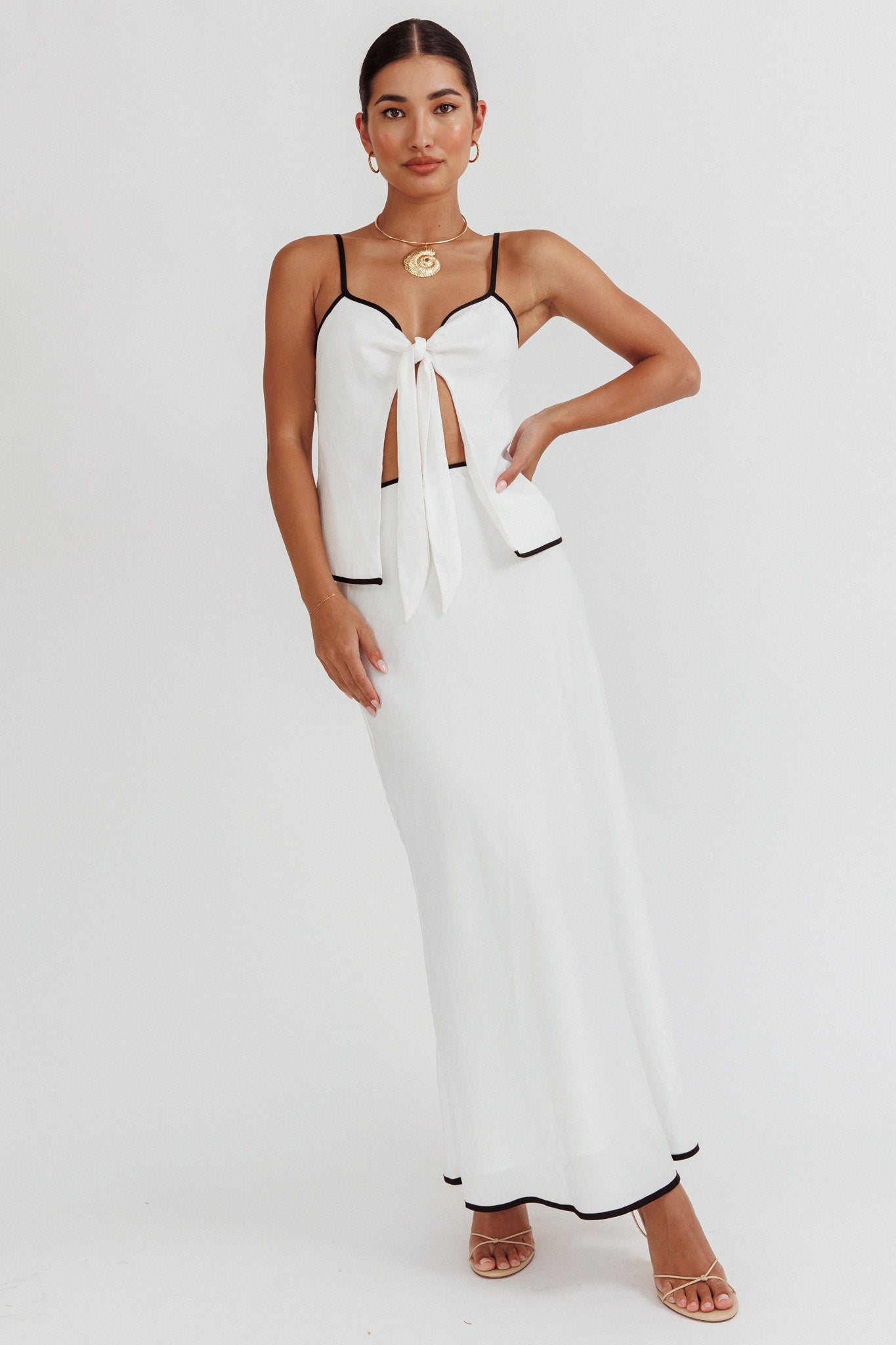 Only One Tie Front Top White by Selfie Leslie Australia