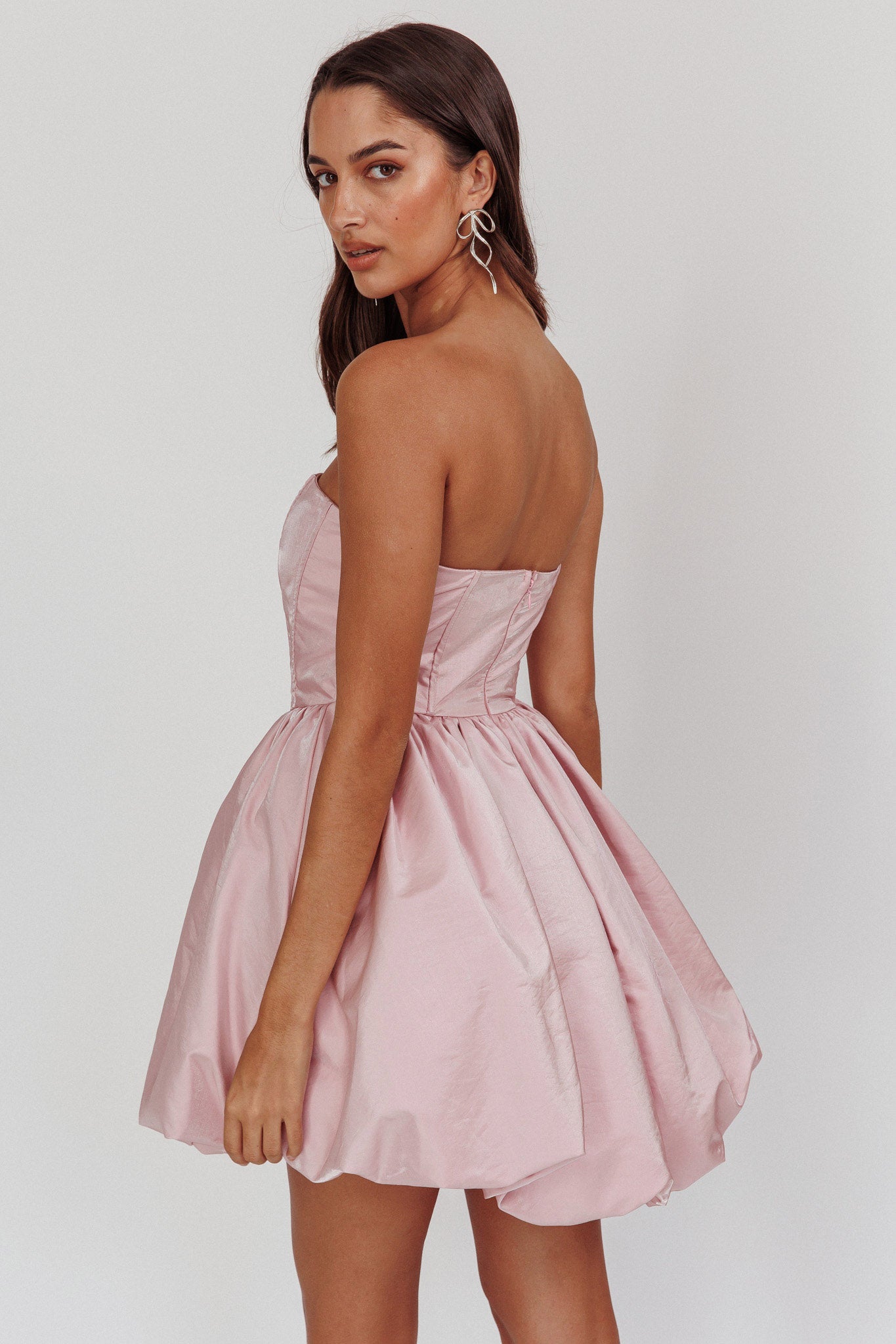 Radiant Strapless Bubble Mini Dress Pink by Selfie Leslie Australia