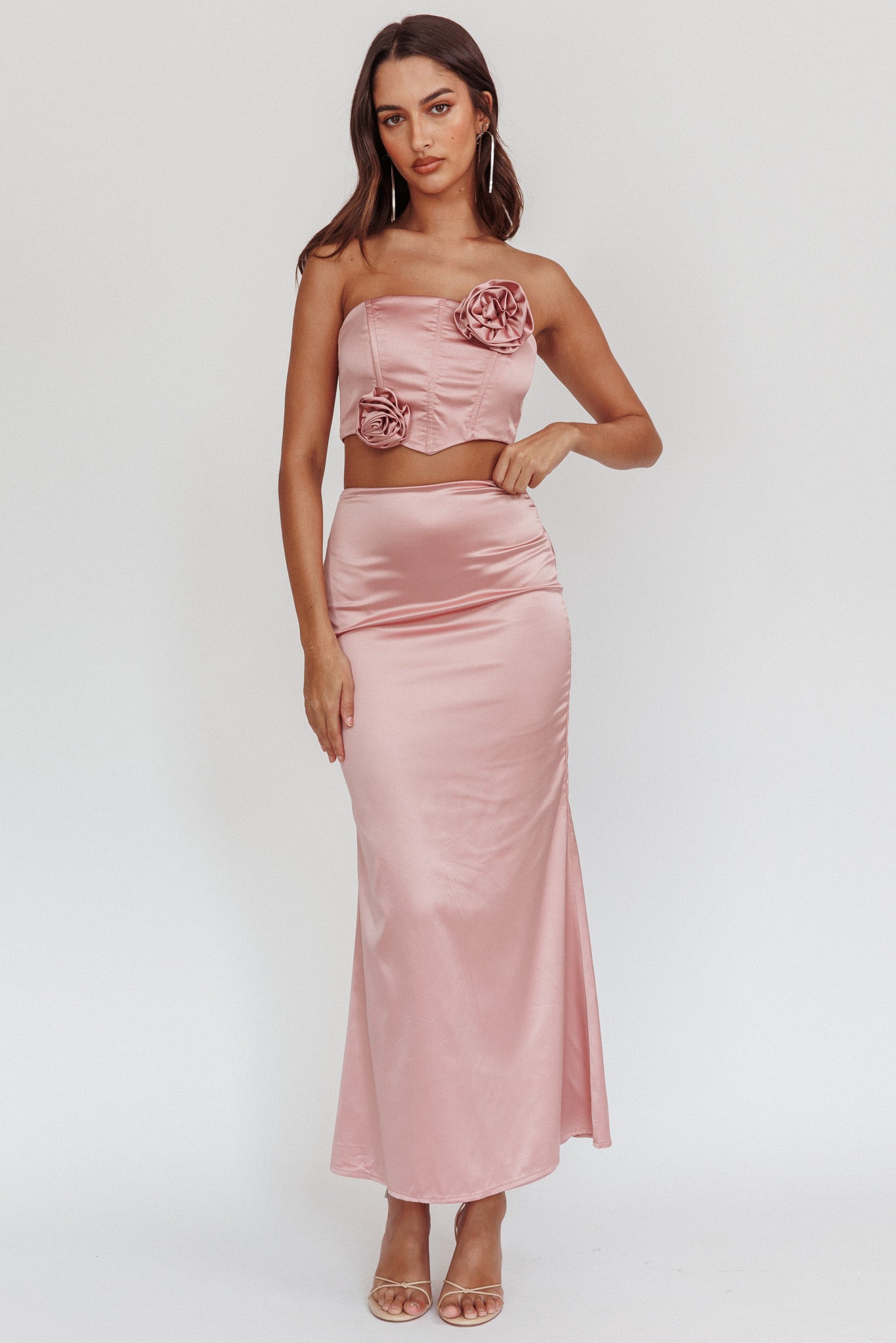Like A Dove Rosette Corset Top Mauve by Selfie Leslie Australia