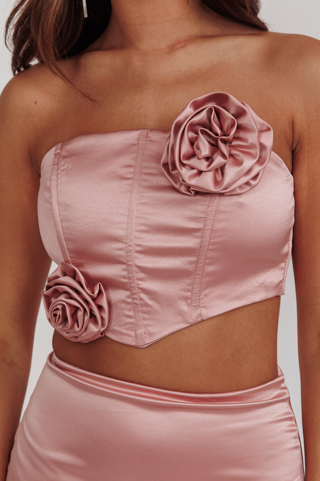 Like A Dove Rosette Corset Top Mauve by Selfie Leslie Australia