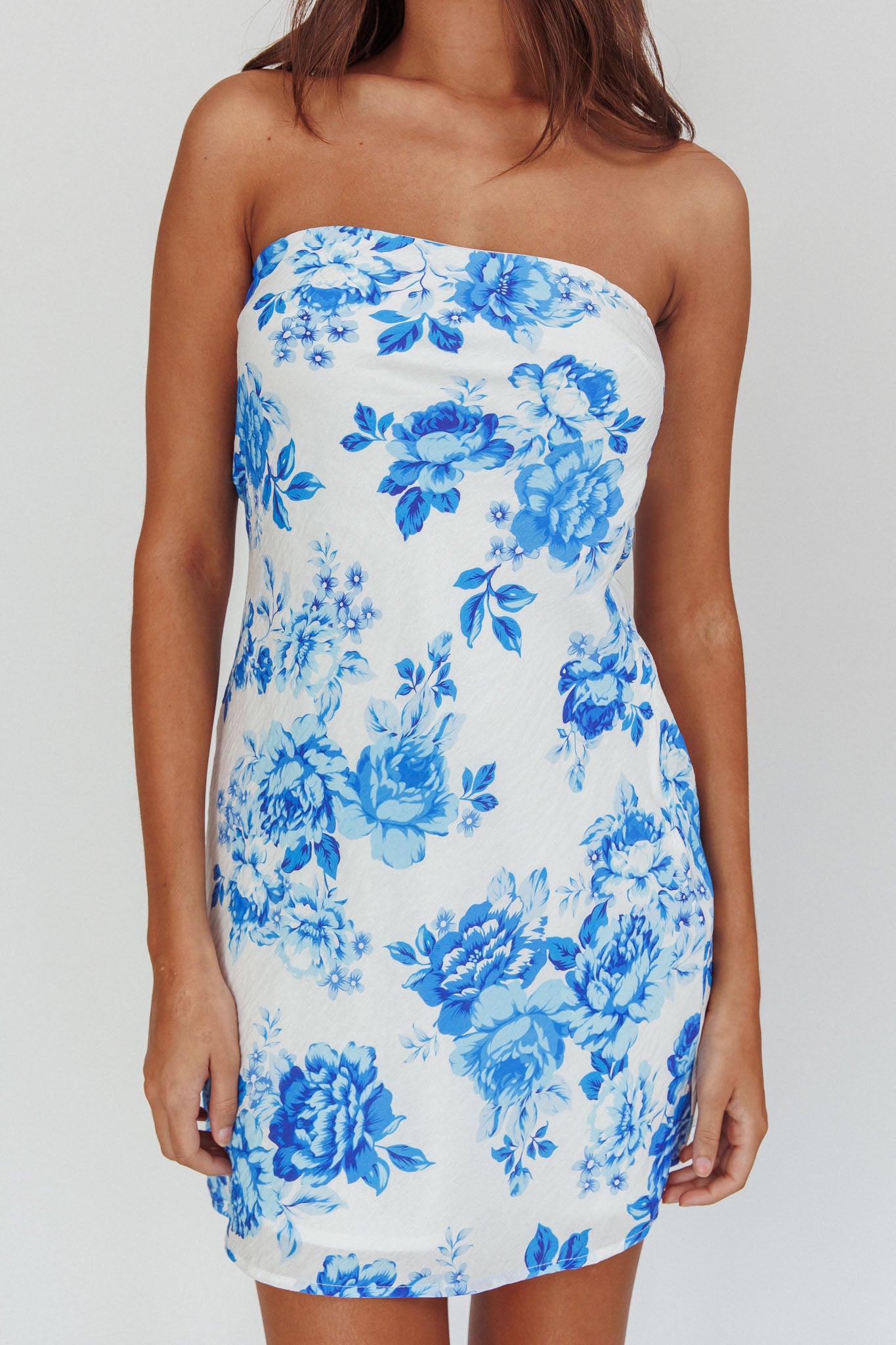 Sorbet Strapless Mini Dress Blue by Selfie Leslie Australia