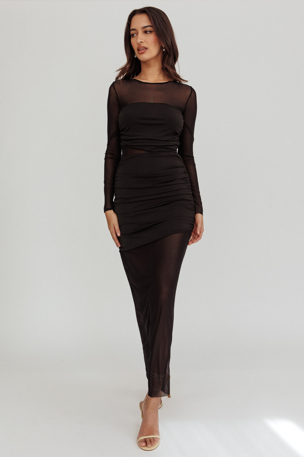 Harpa Mesh Maxi Dress Black by Selfie Leslie Australia