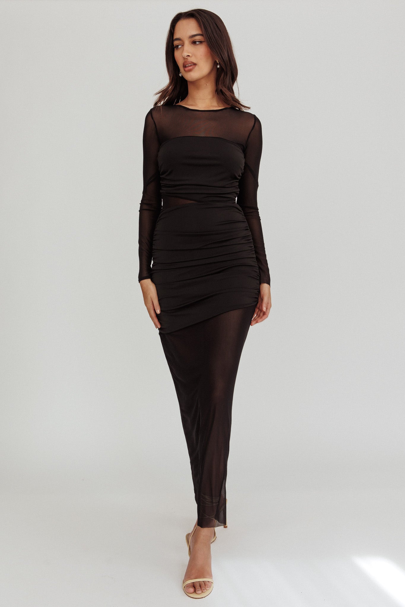 Harpa Mesh Maxi Dress Black by Selfie Leslie Australia