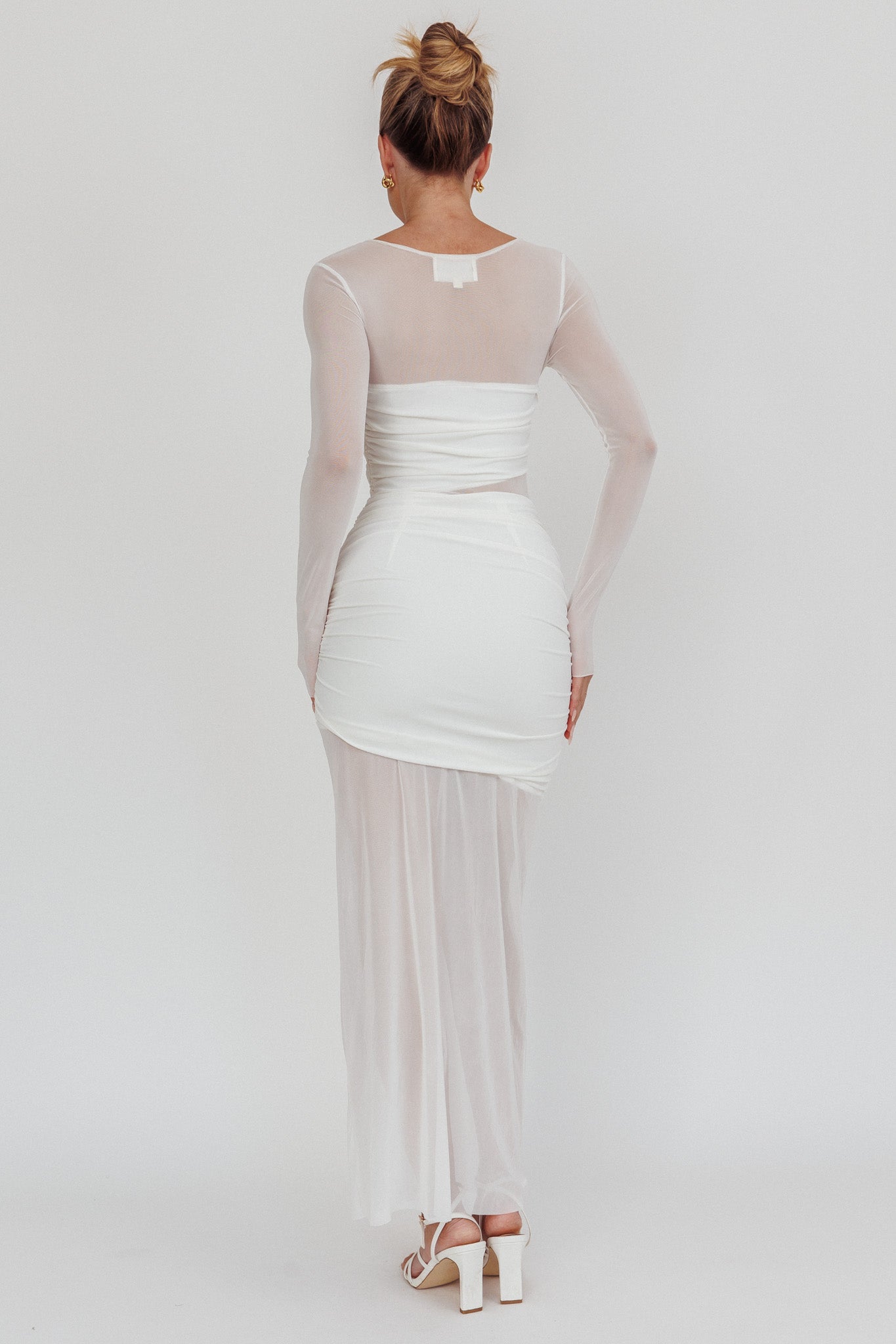 Harpa Mesh Maxi Dress White by Selfie Leslie Australia