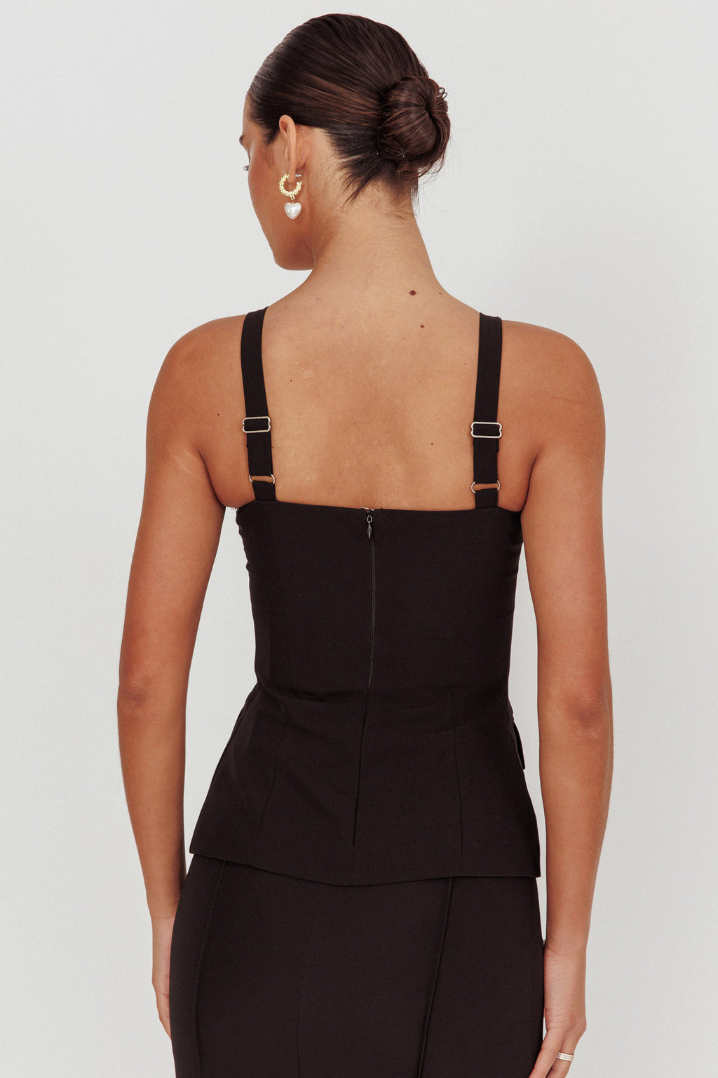 Like I Do Front Zip Sleeveless Top Black by Selfie Leslie Australia
