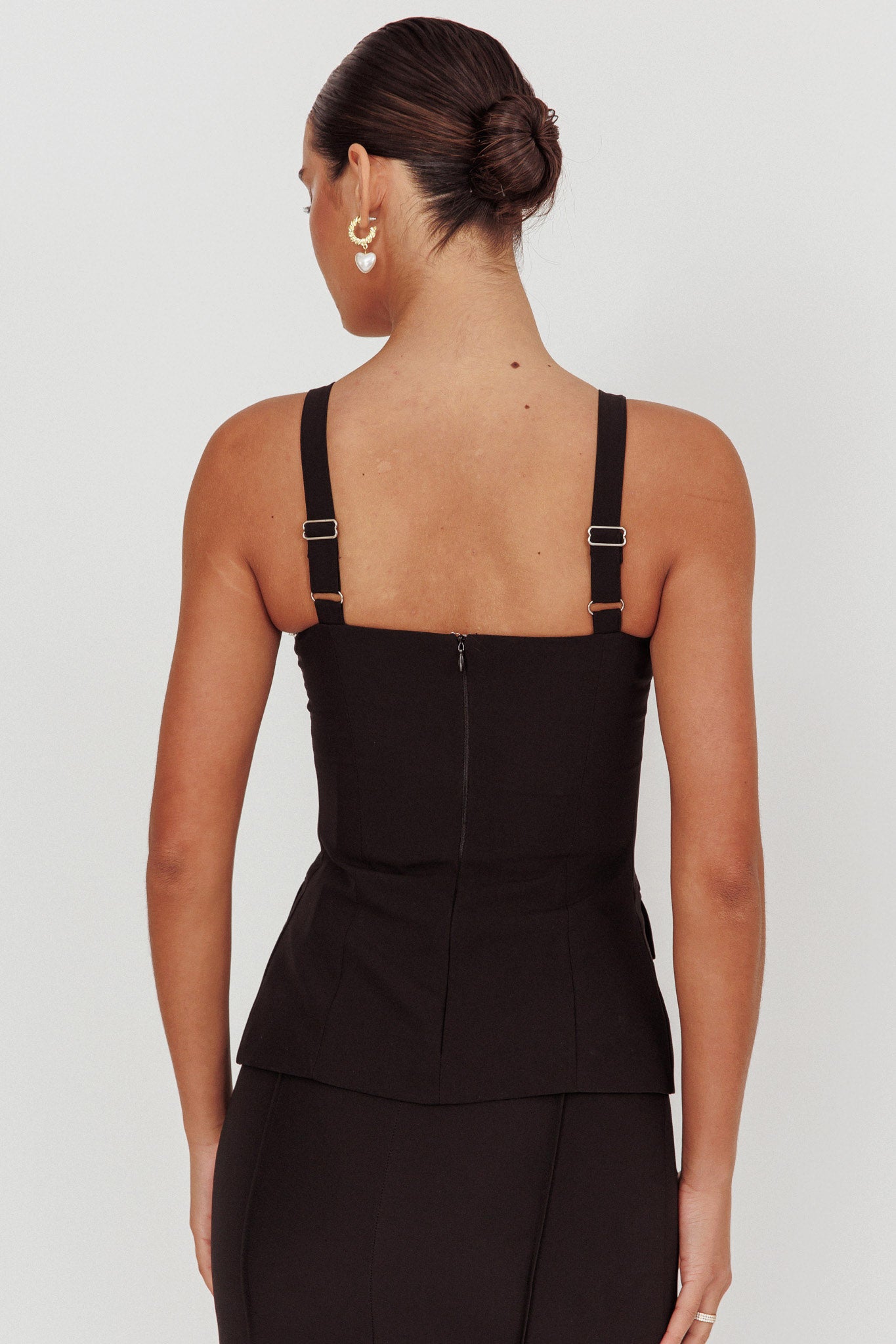 Like I Do Front Zip Sleeveless Top Black by Selfie Leslie Australia