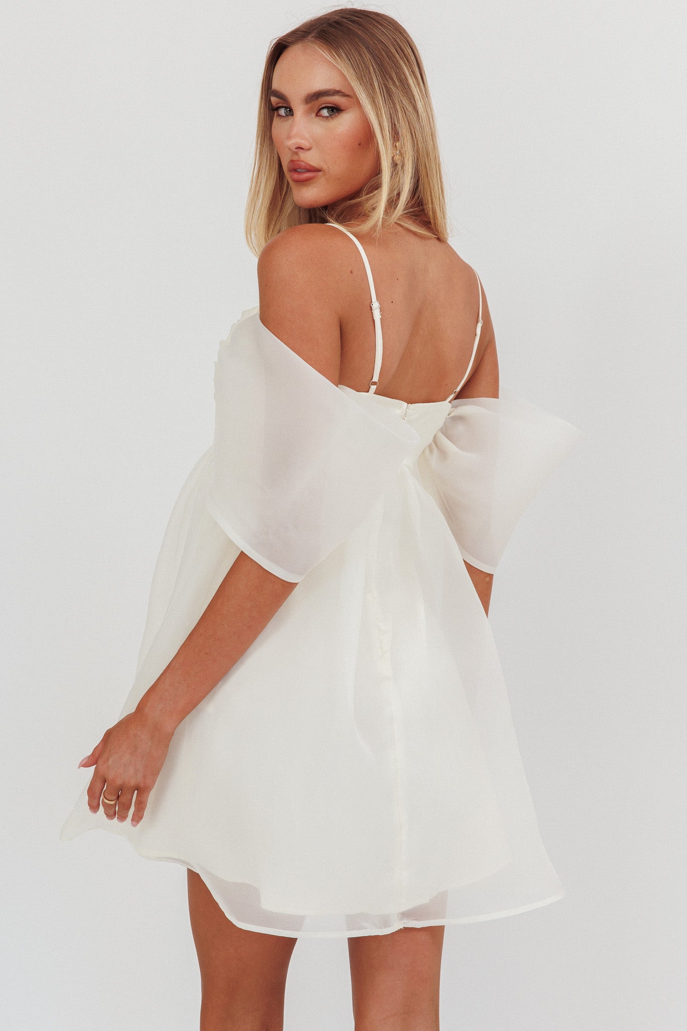 Little Liar Organza Mini Dress Light Beige by Selfie Leslie Australia