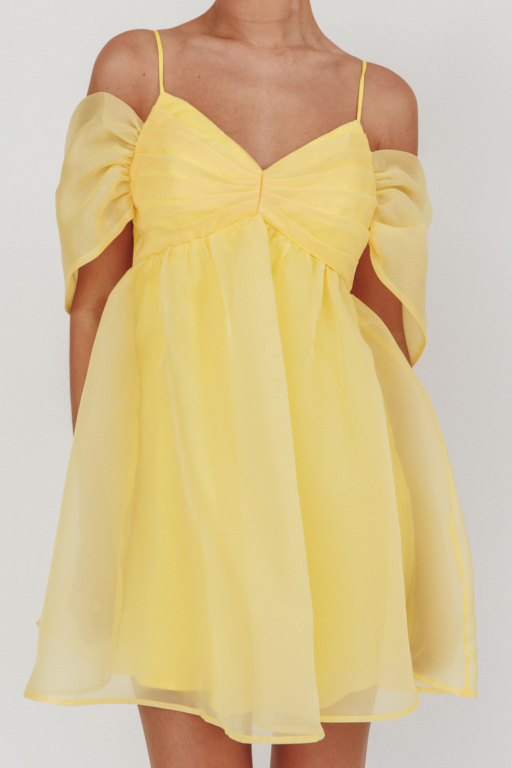 Little Liar Organza Mini Dress Yellow by Selfie Leslie Australia