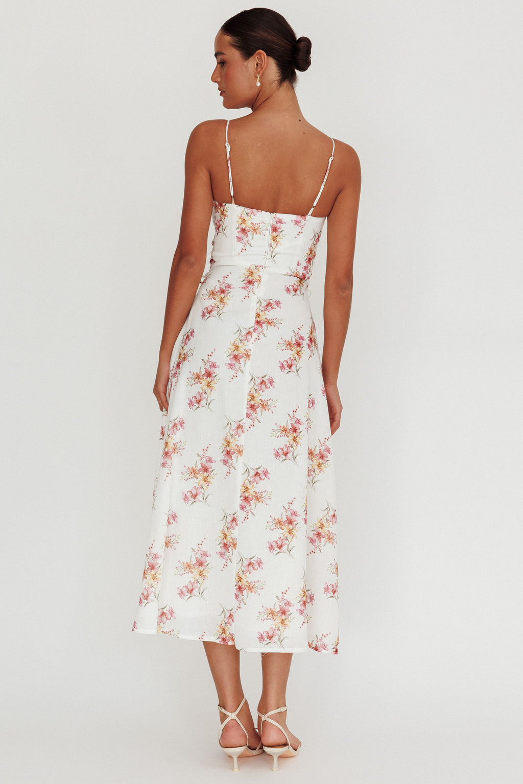 Kalaya Lace-Up Waist Midi Dress Floral by Selfie Leslie Australia