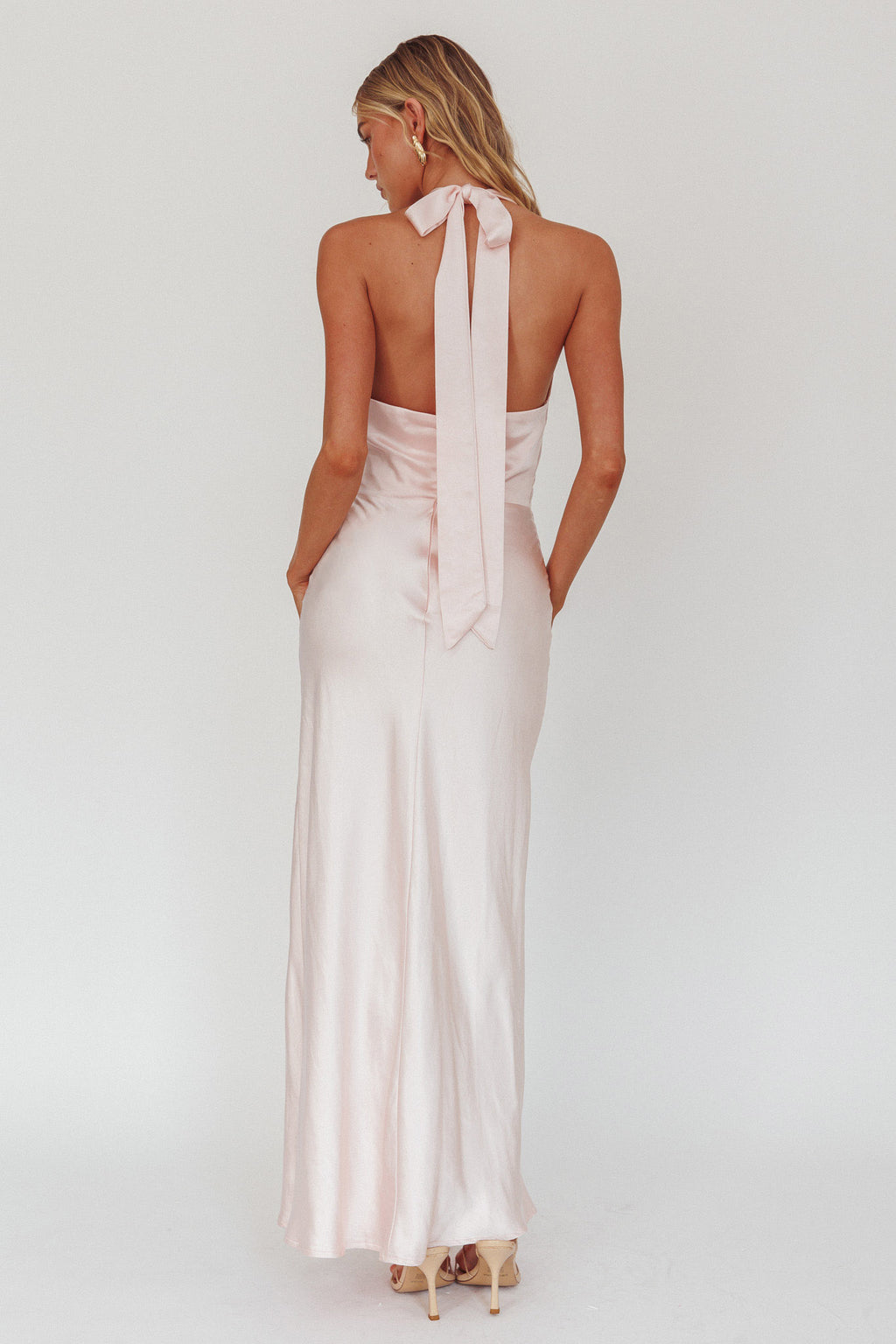 Element Tied Halter Maxi Dress Pink by Selfie Leslie Australia