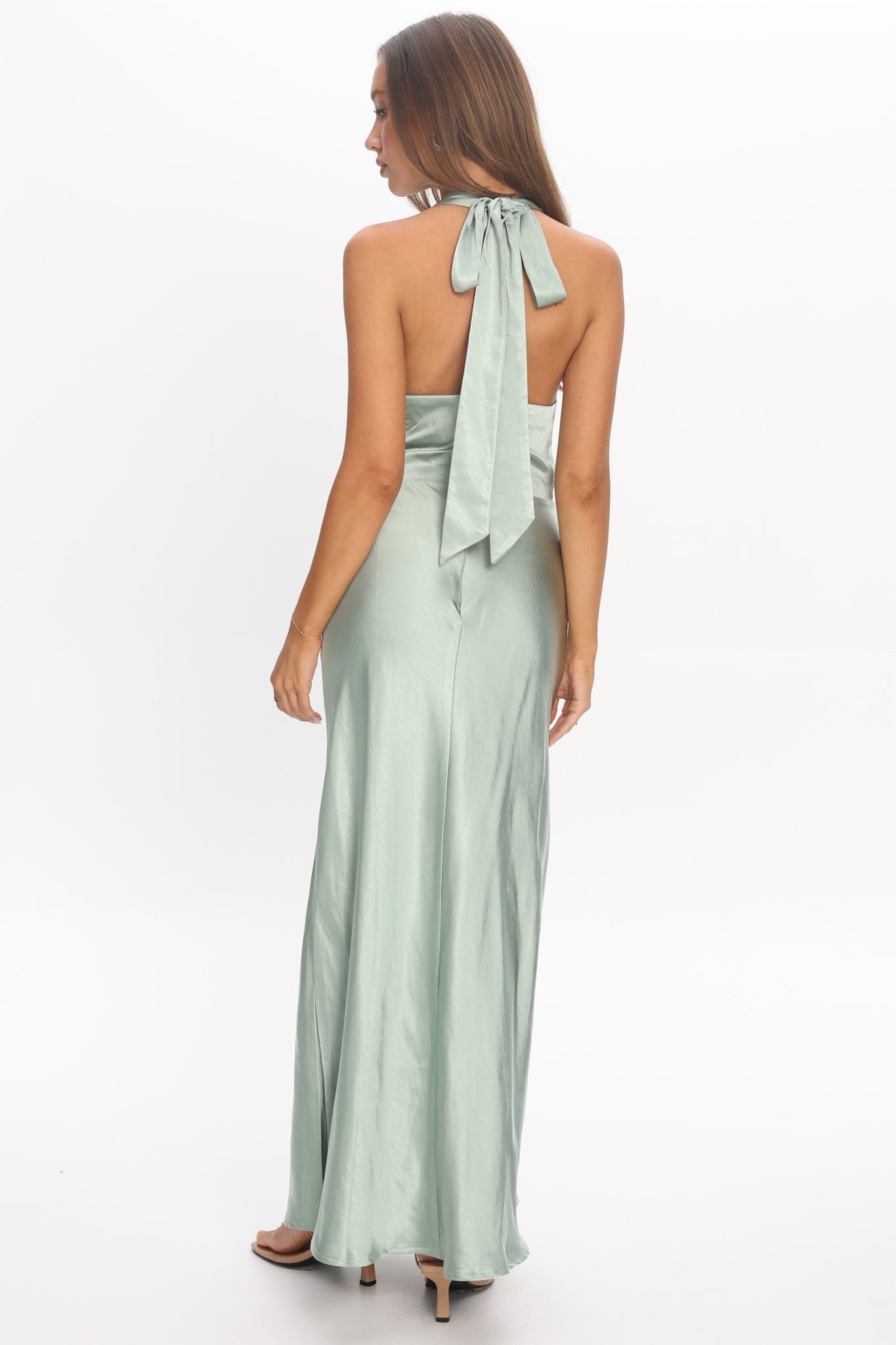 Element Tied Halter Maxi Dress Sage by Selfie Leslie Australia