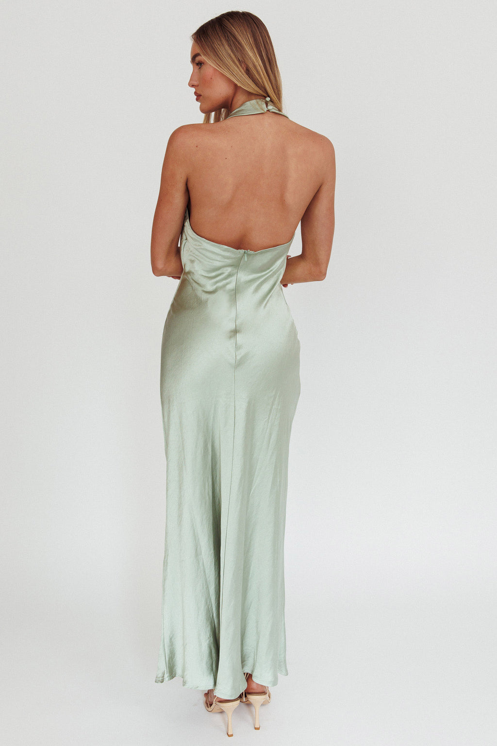 Element Halterneck Maxi Dress Matcha by Selfie Leslie Australia