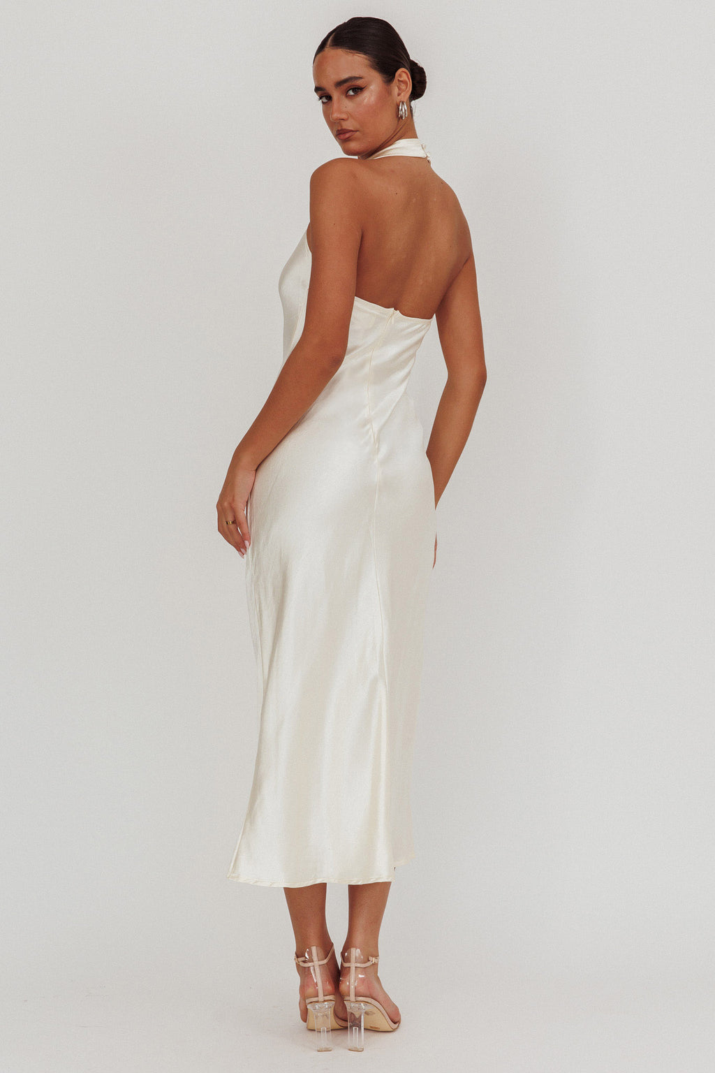 Element Halterneck Maxi Dress Champagne by Selfie Leslie Australia