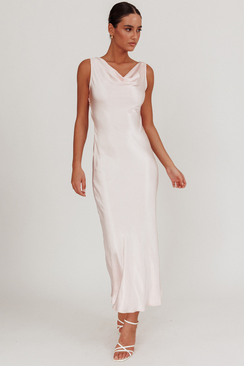 Take Care Backless Sash Maxi Dress Blush by Selfie Leslie Australia