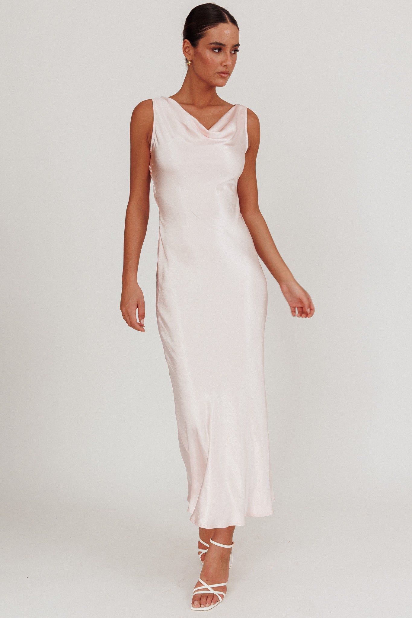 Take Care Backless Sash Maxi Dress Blush by Selfie Leslie Australia